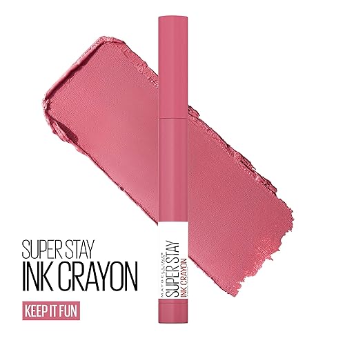 Miniatura 3 de Maybelline SuperStay Ink Crayon lápiz labial mate de larga duración con sacapuntas integrado, color keep it fun, 0.04onzas