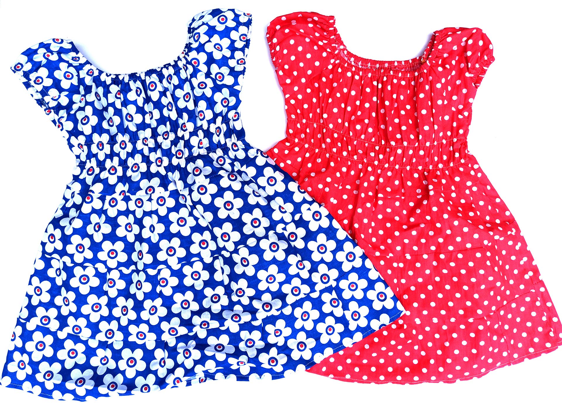 Mudgal India Creations Baby Girl's Knee Length Frock (BF-2-3_Multicolored_2-3 Years)