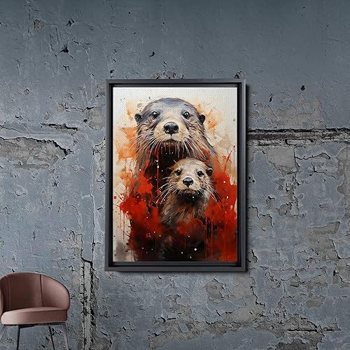 Miniatura 2 de Fox Mother Cub Print, In The Style Of Stencil,Based, Ivory, Kids Wall Art, Kids Wall Art Display, Mom And Baby Animal Art Print, Decor Canvas, Art