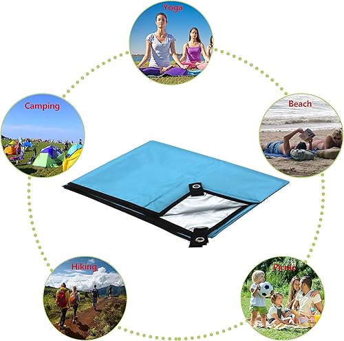 Miniatura 6 de WoneNice Lona impermeable de 118 x 118 pulgadas, para campamento, ligera, duradera, protección UV y lluvia para tiendas de campaña, playa, picnic,