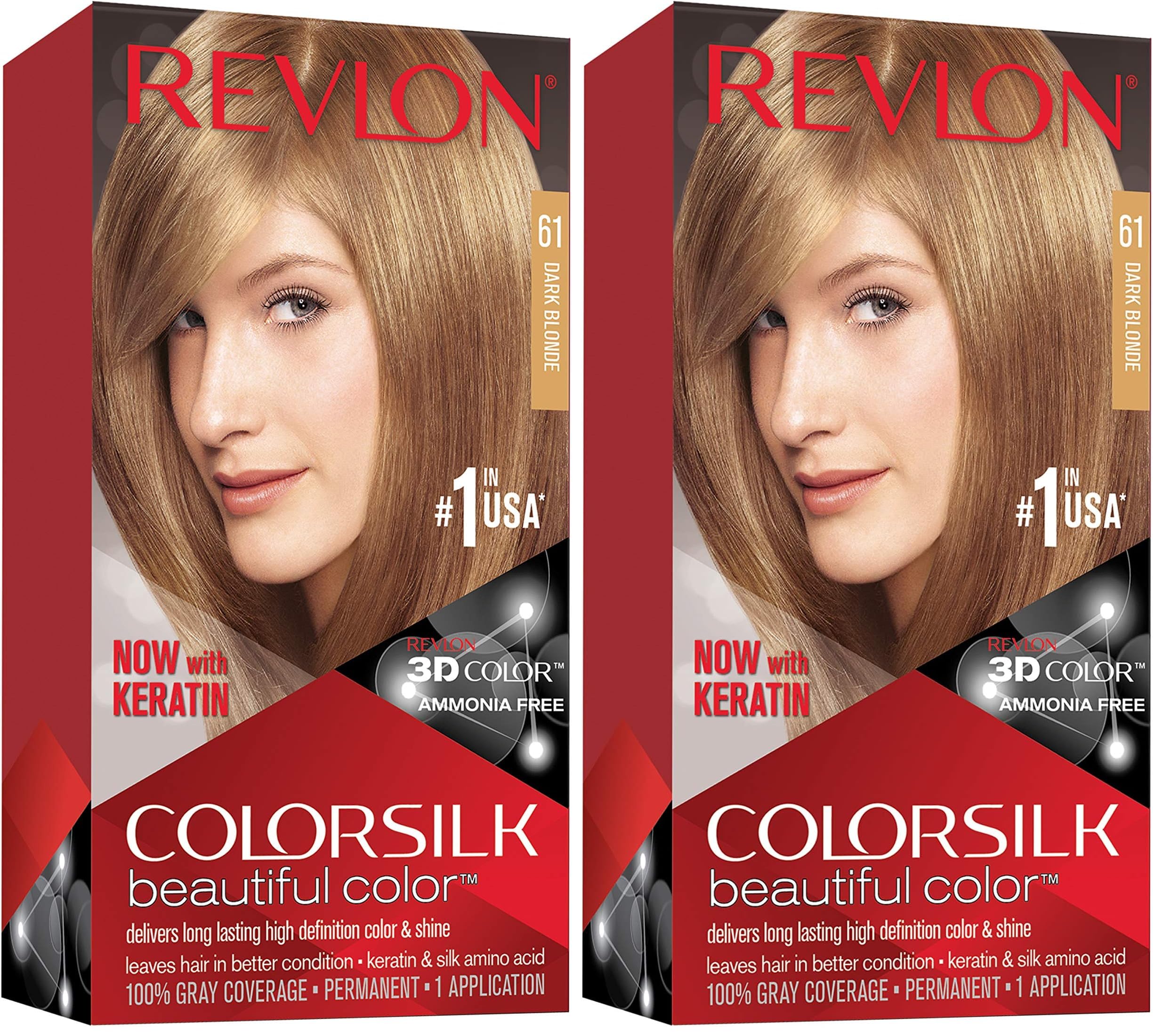 COLORSILK tinte #61-Dark Blonde (Packung mit 2)