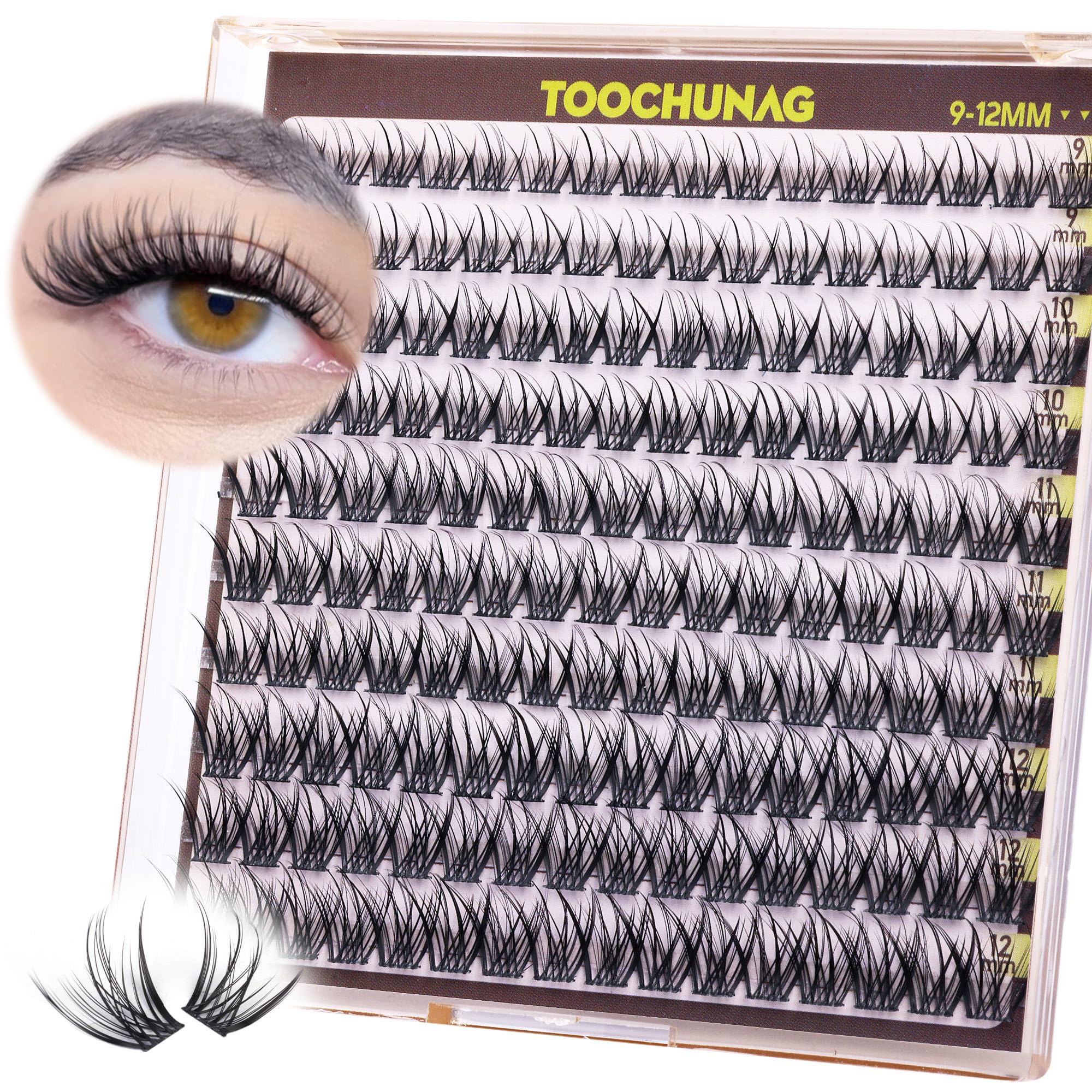 Fairy Lash Clusters 9-12mm Wispy Eyelash Clusters 160pcs Natural Cluster Eyelash Extensions CC Curve Individual Lashes Natural Look