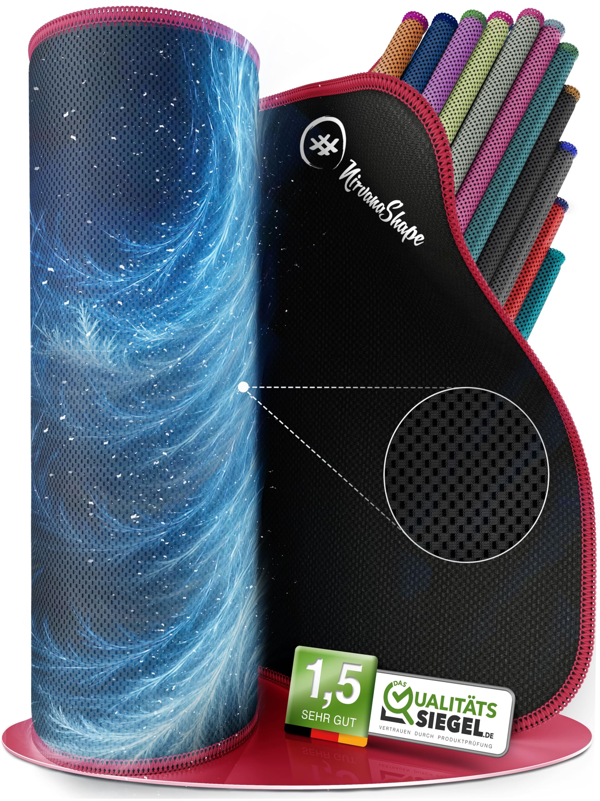 NirvanaShape 1x Kühlendes Handtuch - Mikrofaser Kühltuch als Sporthandtuch für Fitness, Yoga, Sport, Golf - Ice Towel Handtuch mit Kühlfunktion