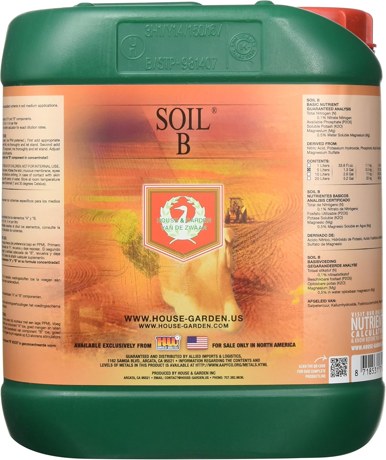 House & Garden Soil Nutrient A and B, 5 L