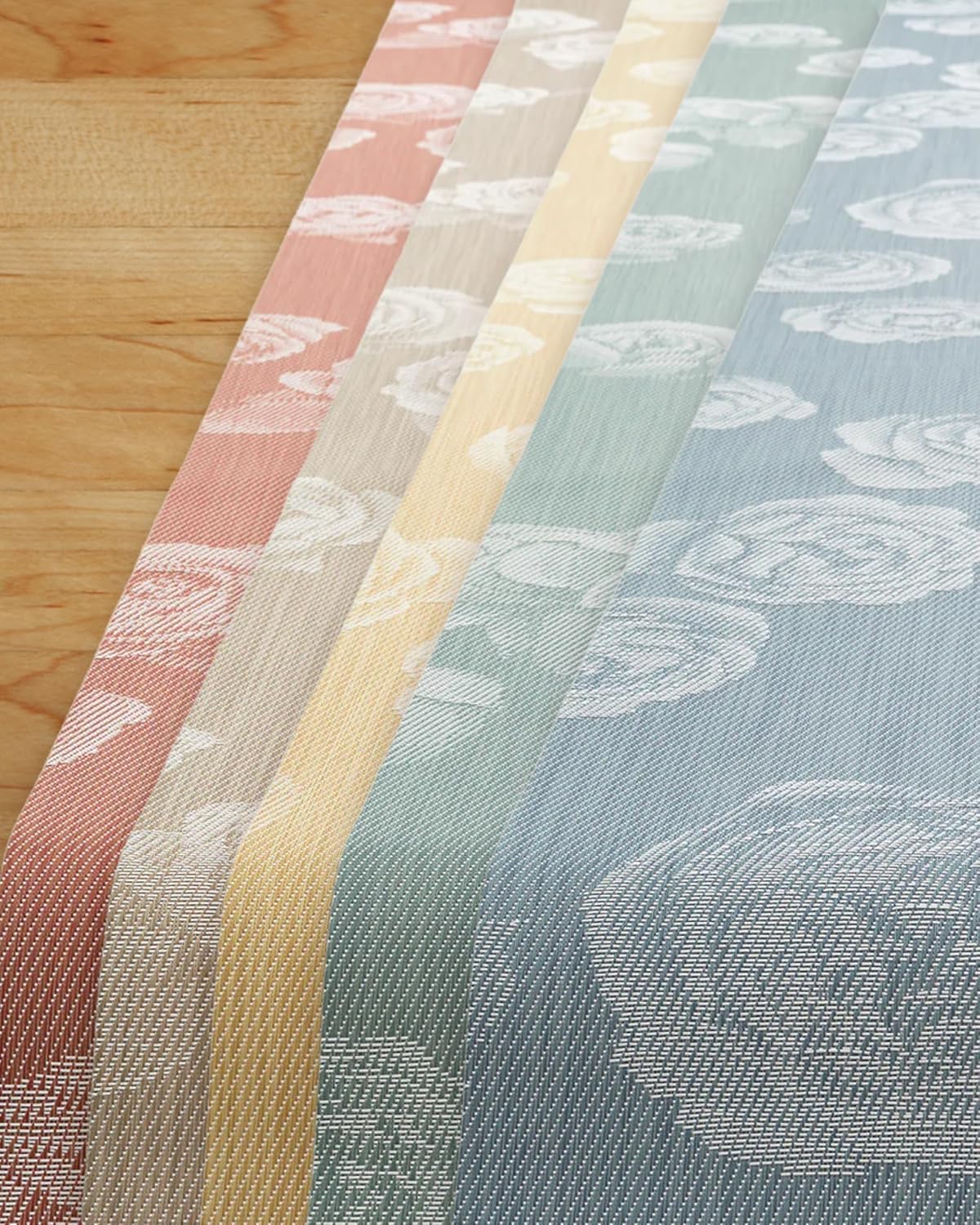 Martha by Martha Stewart | Chilewich Rosette 14”x72” Table Runner in Flax