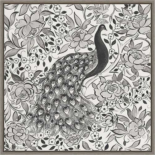 Miniatura 13 de Amanti Art Lienzo enmarcado para pared, 22 x 22 pulgadas, jardín de pavo real III BW por Miranda Thomas, lienzo enmarcado para pared, obras de arte