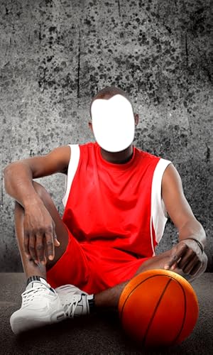 Montagem da foto do basquete
