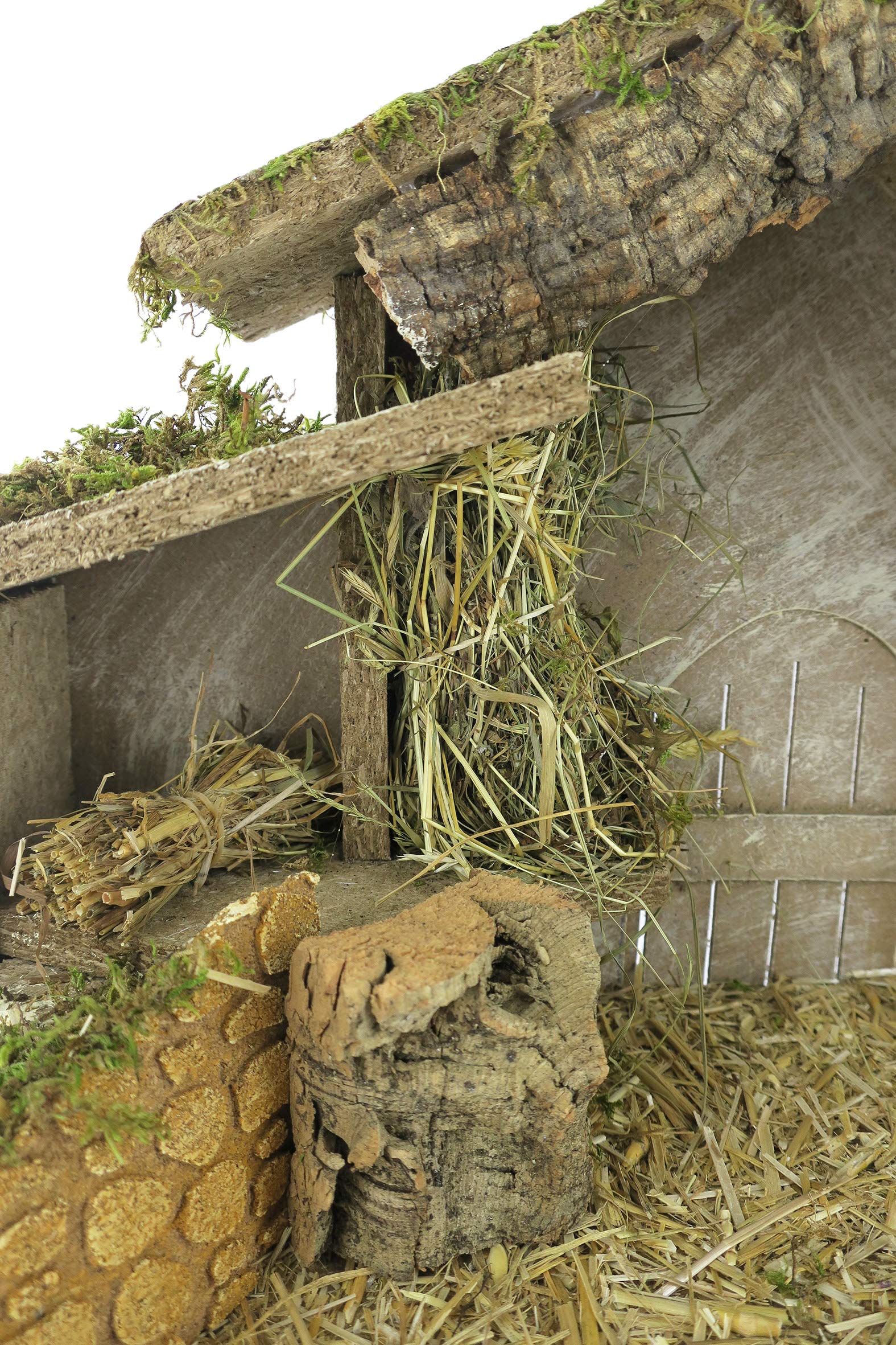 Ferrari & Arrighetti Cabane Vide pour Crèche avec Marches, Convient aux Figurines de 10/12 cm, Bois, Multicolore