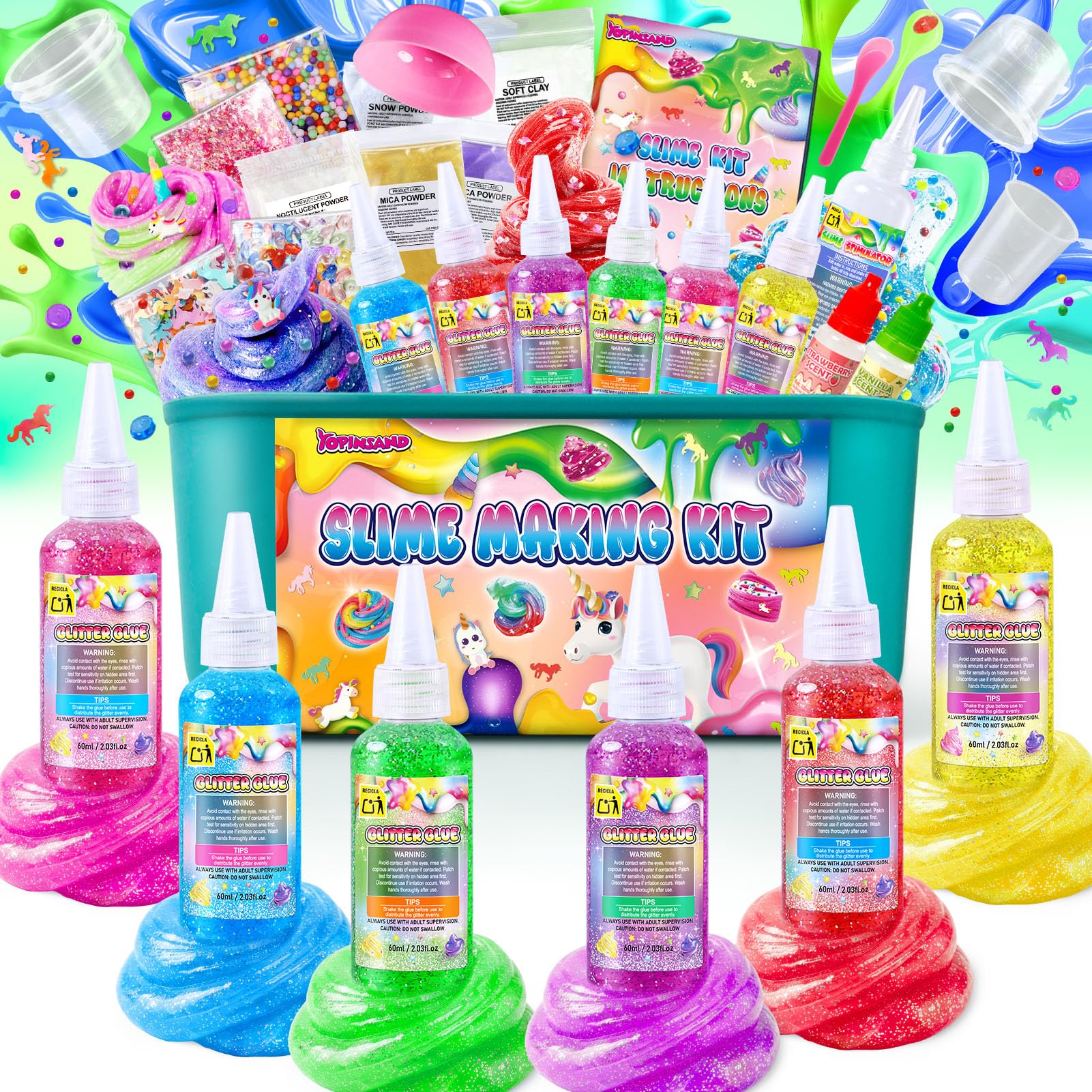 Kit Slime DIY, Kit de Slime Galaxy pour Filles 3-12 Ans, Glimmer Crunchy | Slime Beurre, Mousse, Nuage avec Accessoires, Boules de Mousse, Charms, Cadeaux Fête pour Enfants