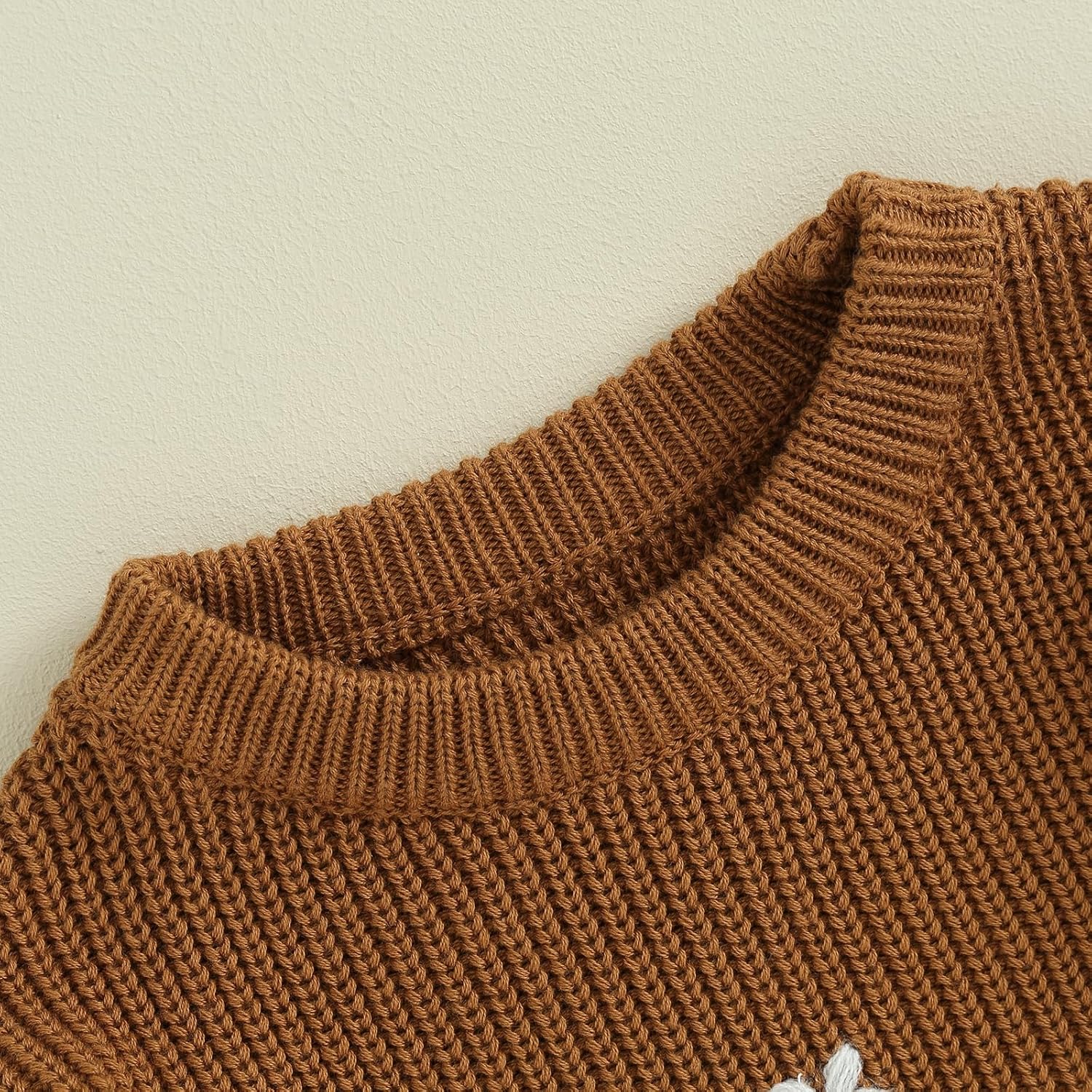 Toddler Baby Girl Knit Sweater Round Neck Long Sleeve Floral Embroidery Warm Pullover Tops Infant Fall Winter Clothes - Image 3