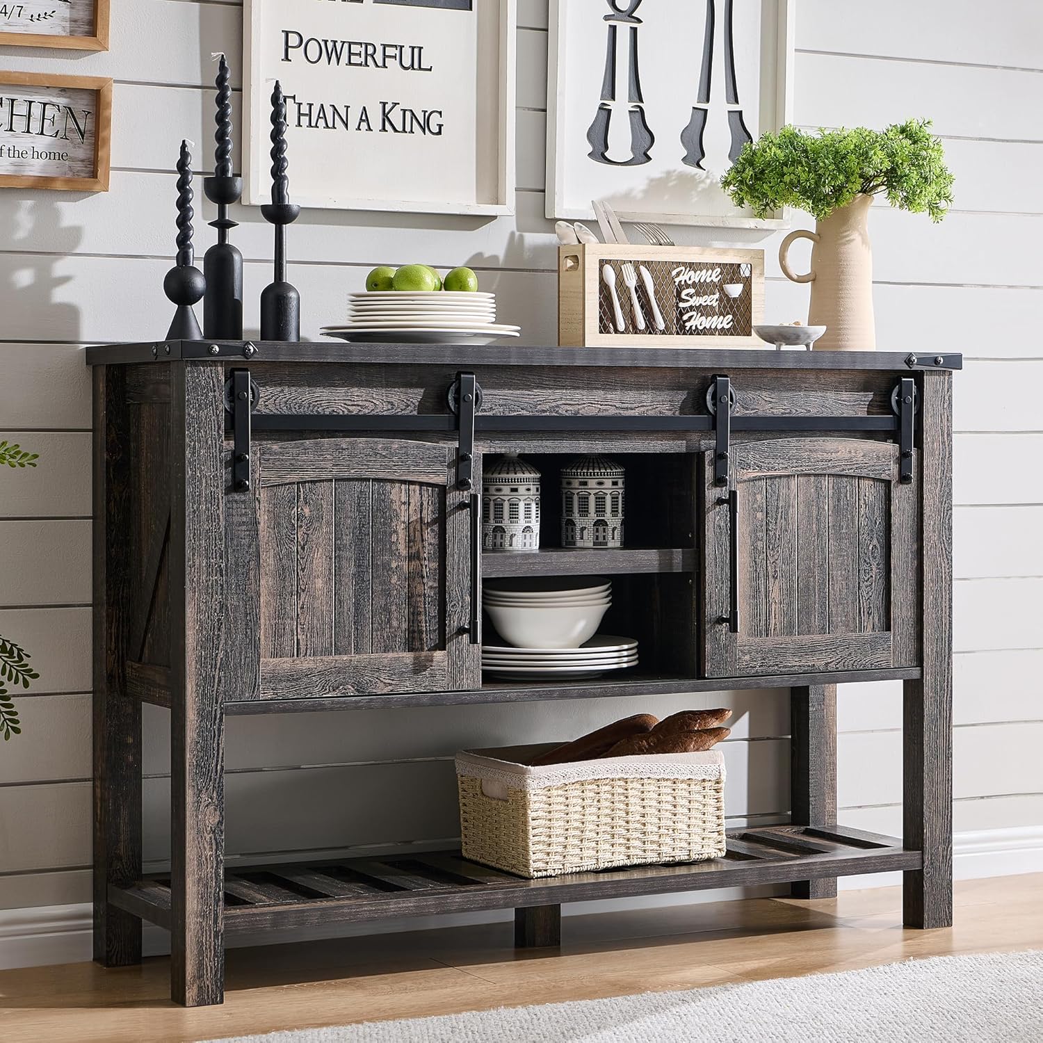 Amazon.com: OKD Farmhouse Entryway Table with Sliding Arch Doors, 46 ...