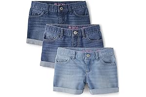 Girls Roll Cuff Denim Shortie 3 Pack - Size 10-12