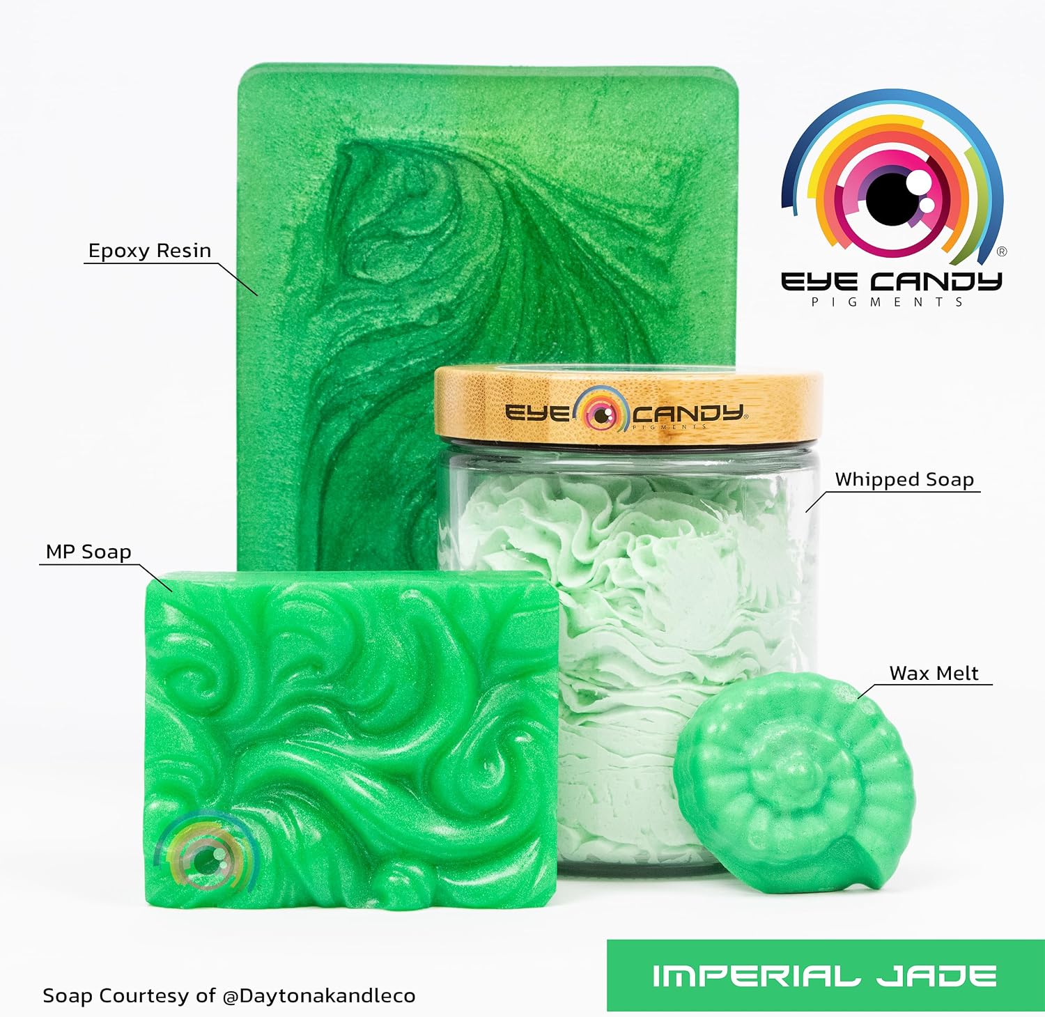 Eye Candy Pigments Premium Green Mica Powder - Imperial Jade (25gr) - for Epoxy, Resin, Soap, Paint, Woodworking, Acrylic Pouring, Bath Bombs, Fishing Lures - DIY Arts and Crafts Additive