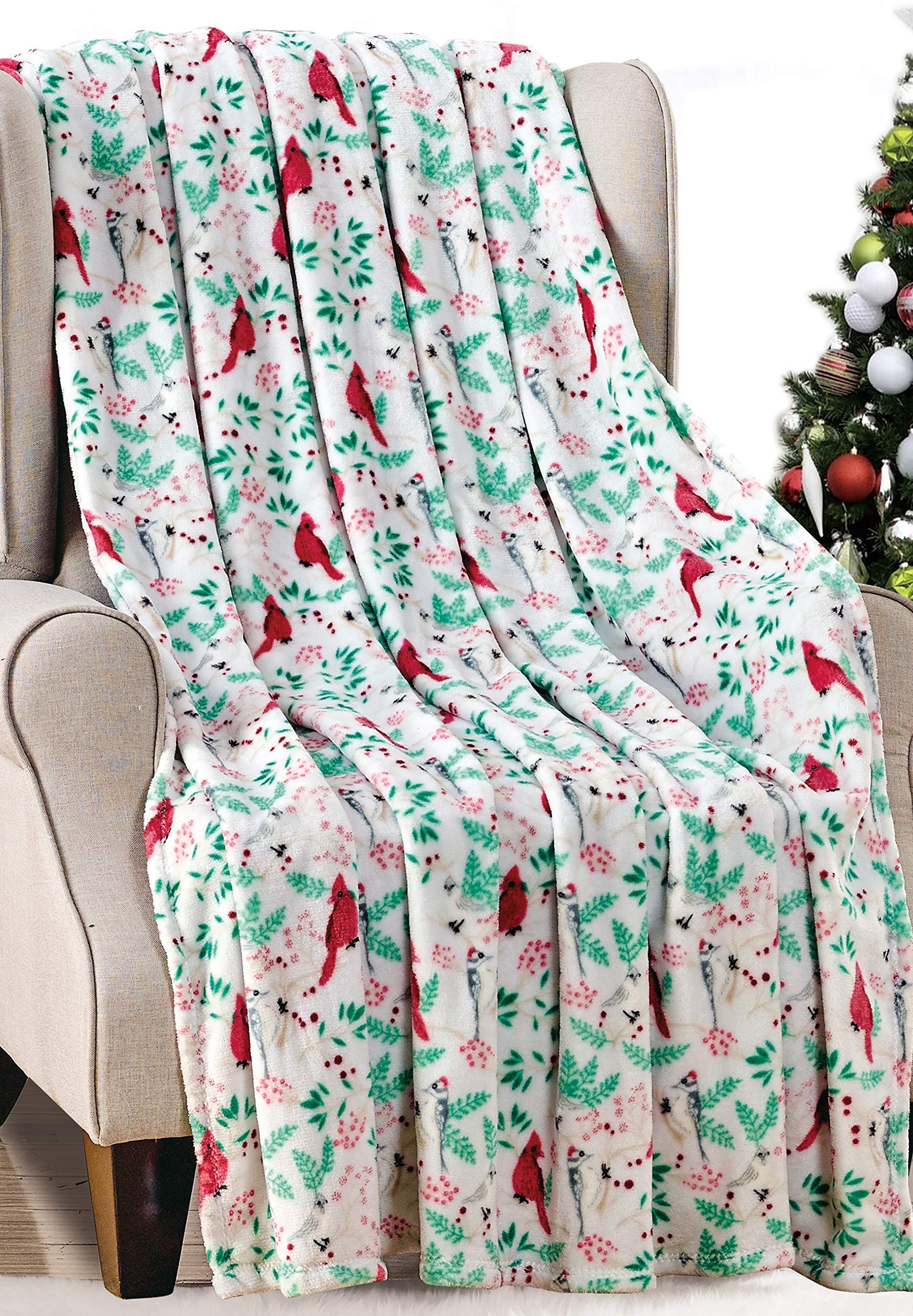 Summertime Nature Microplush Throw Blanket (50" X 60") - Cardinals