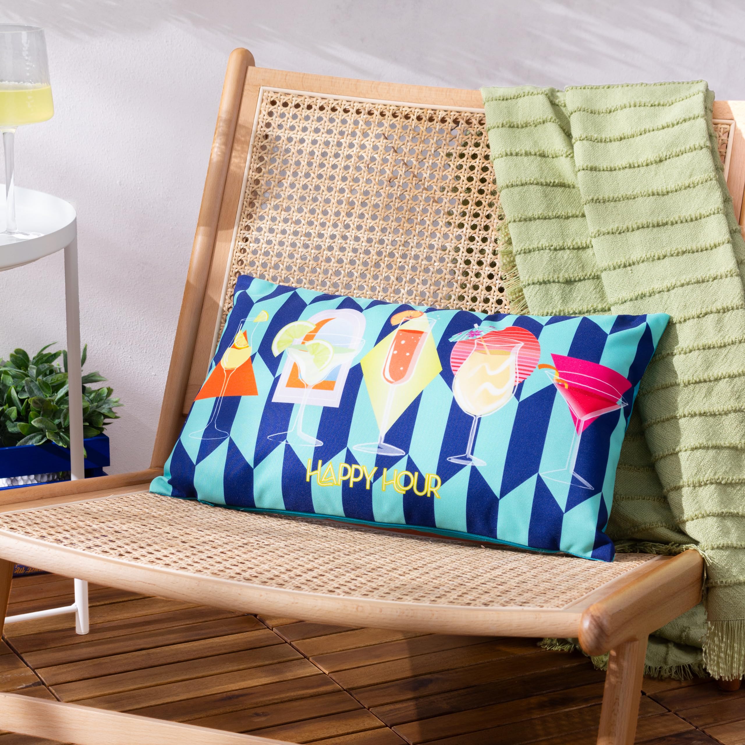 furn. Happy Hour Abstract Polyester Filled Outdoor Cushion