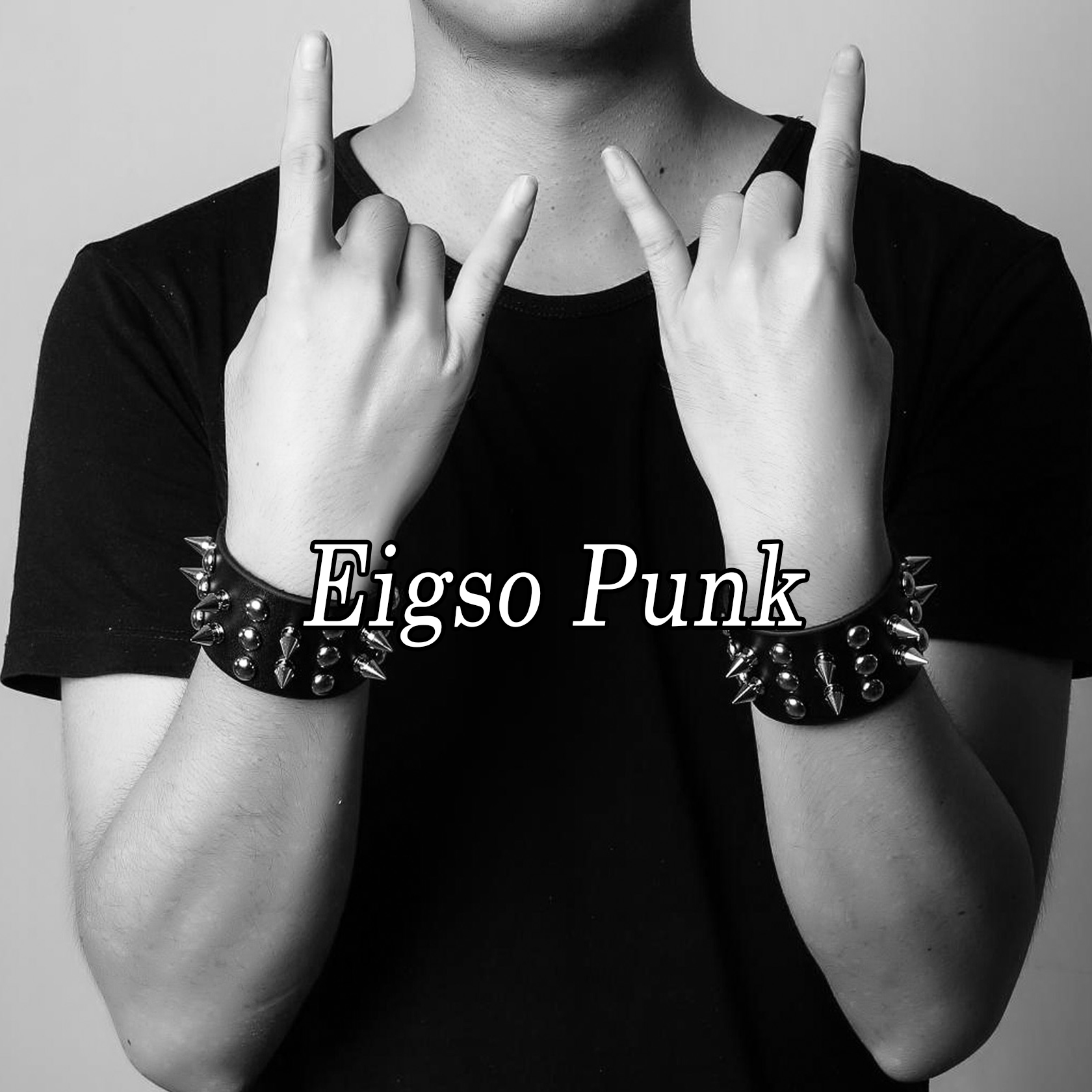 Set de 2 Pulseras Punk de Cuero con Tachuelas para Hombre y Mujer miniatura 7