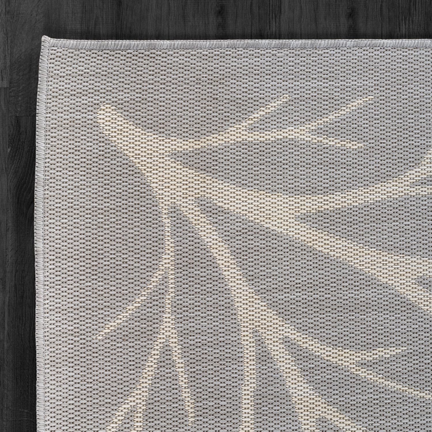 Washable Indoor Outdoor Rug 5x7 Modern Area Rugs Branch Pattern Non Shedding Waterproof Easy Clean Patio Deck Porch Living Room Bedroom Garden RV (5 X 7 Gray)