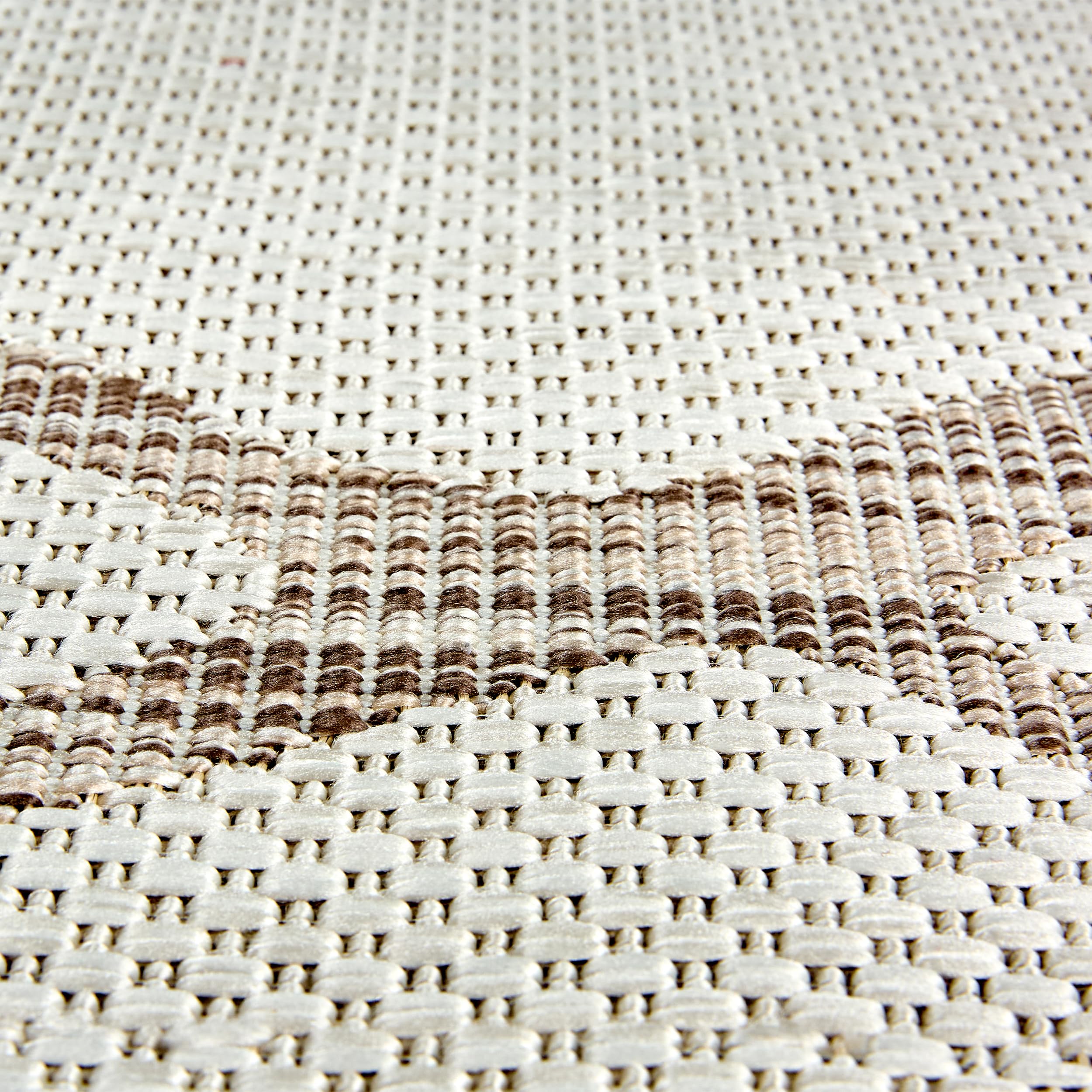 Astra Tapis d'extérieur résistant aux intempéries - Tissu Plat spécial pour l'extérieur et l'intérieur - Designs Uniques - Tapis Robuste Rayons Beige, 80 x 200 cm