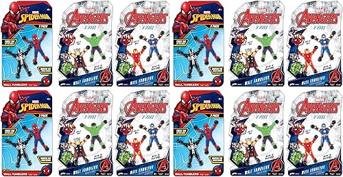 Miniatura 7 de Spiderman & Avengers Window Crawler Escaladores de pared Juguetes pegajosos (3 unidades, 6 héroes) Marvel Avengers Superheroes Fidget Toy Wall
