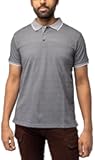 Men's Polo Shirts Short Sleeve, Performance Cotton Pieced Pique Tipped Golf Polos for Men