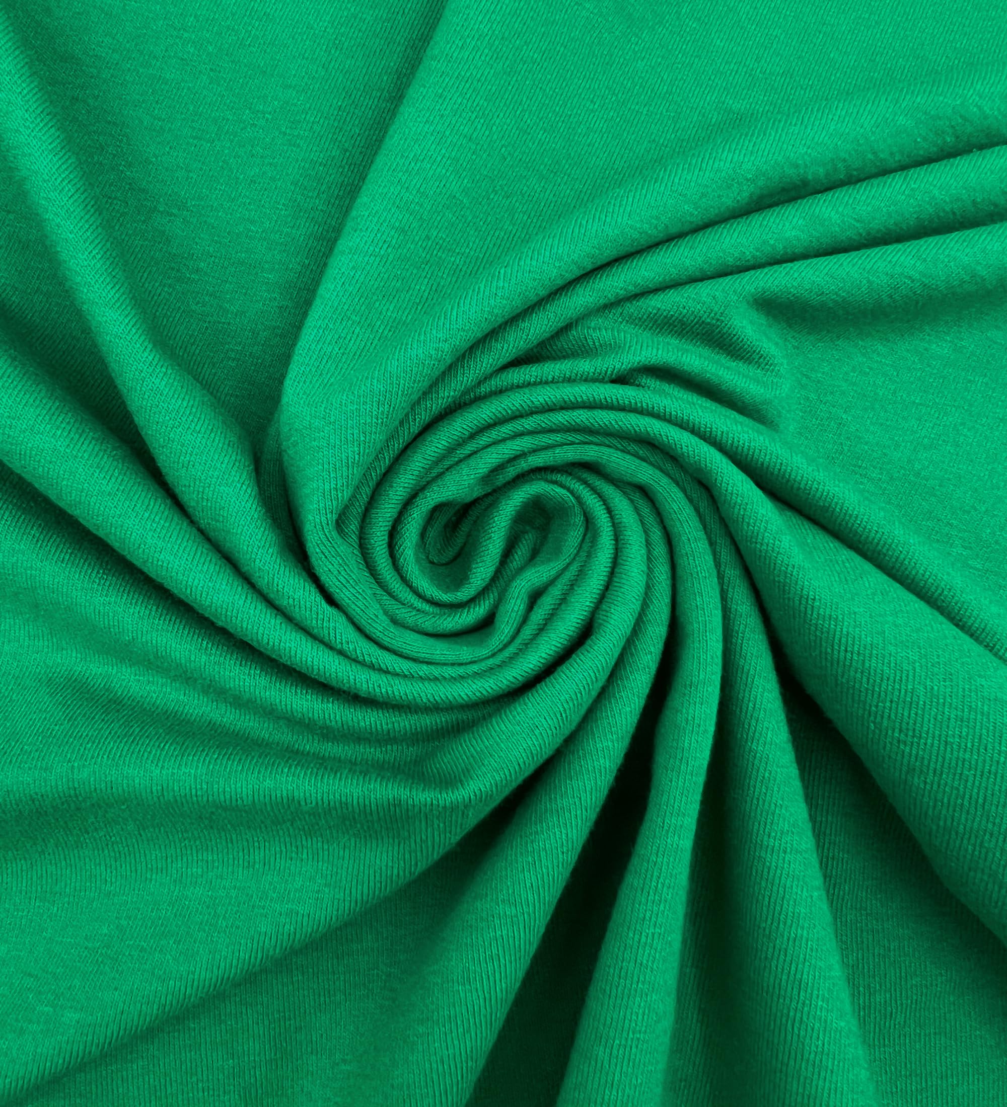 EOVEA - Cotton Spandex Fabric by The Yard - 4 Way Stretch Jersey Knit - Spandex & Cotton T-Shirt Fabric - Lightweight, Breathable - 60" Wide Roll| 10 oz(Kelly Green,1 Yard)