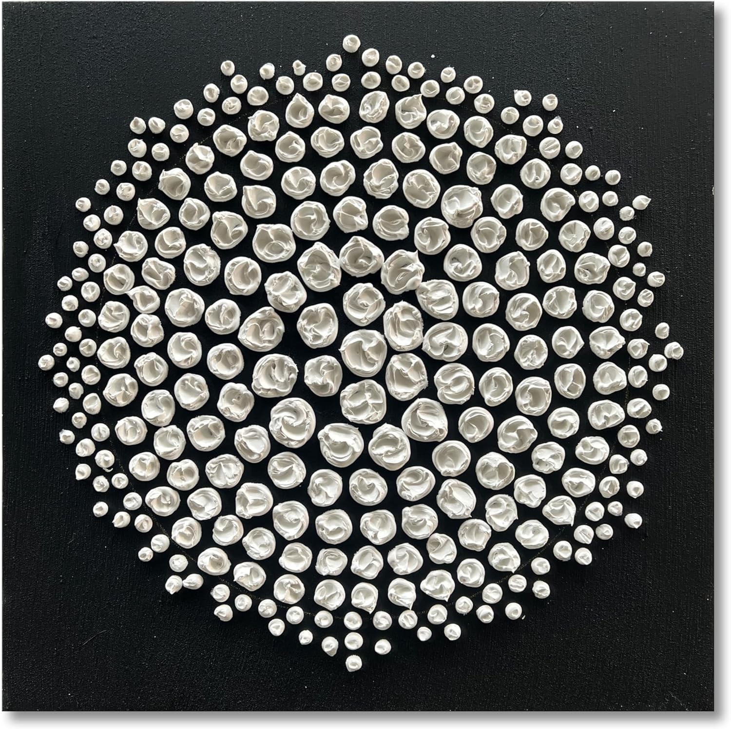 Art Black and White Abstract Art Oil Painting Modern Art Oil on Canvas Wall Art Deco 24x24 inches, White,Black