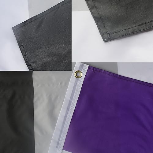 Miniatura 2 de Bandera de orgullo asexual de 3 x 5 pies, pancarta de arcoíris de género no sexual LGBTQIA - 2 unidades