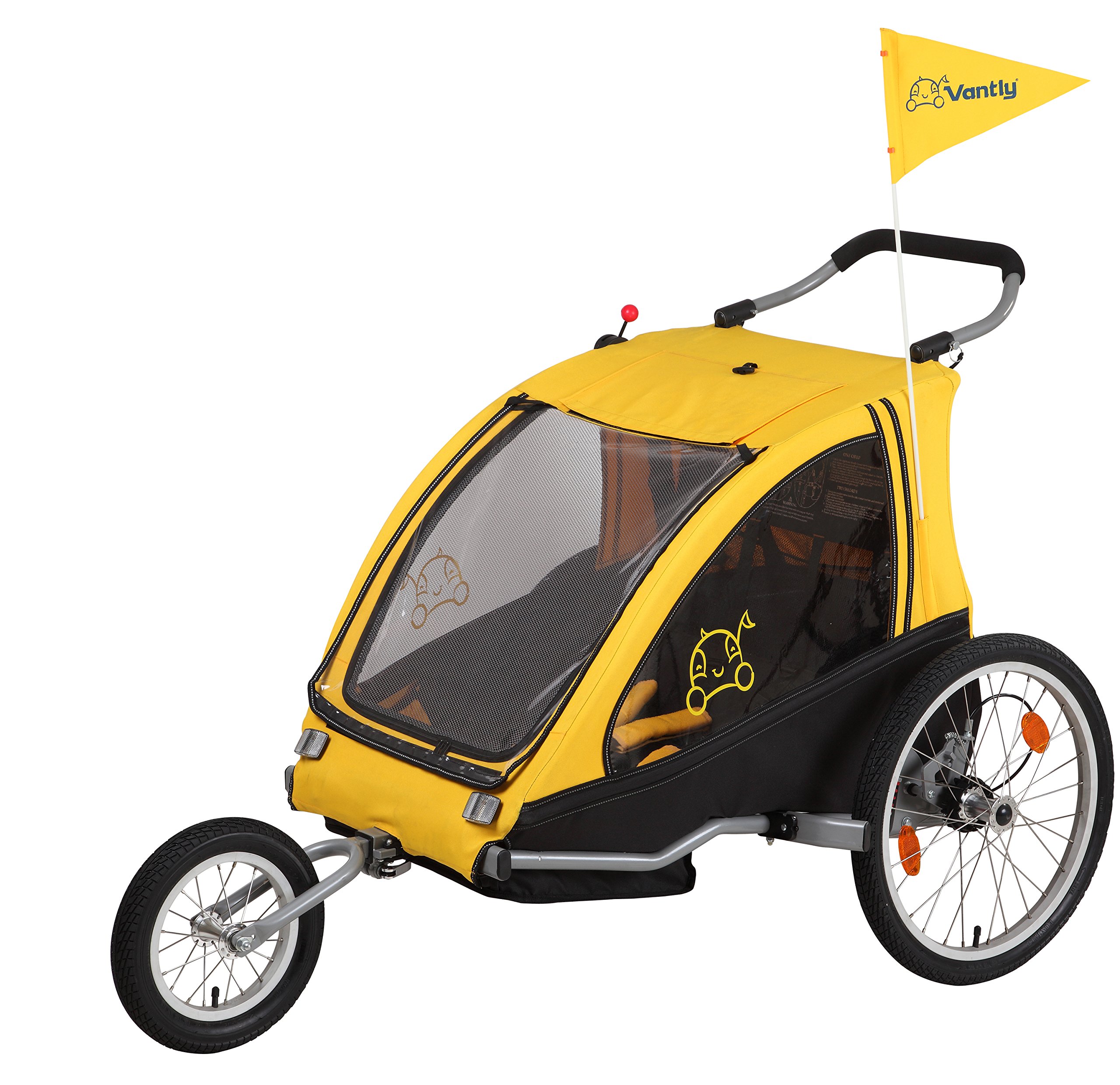 Vantly Kinderanhänger Sport, Zweisitzer, Dual, Gefedert, 61000600 Baby