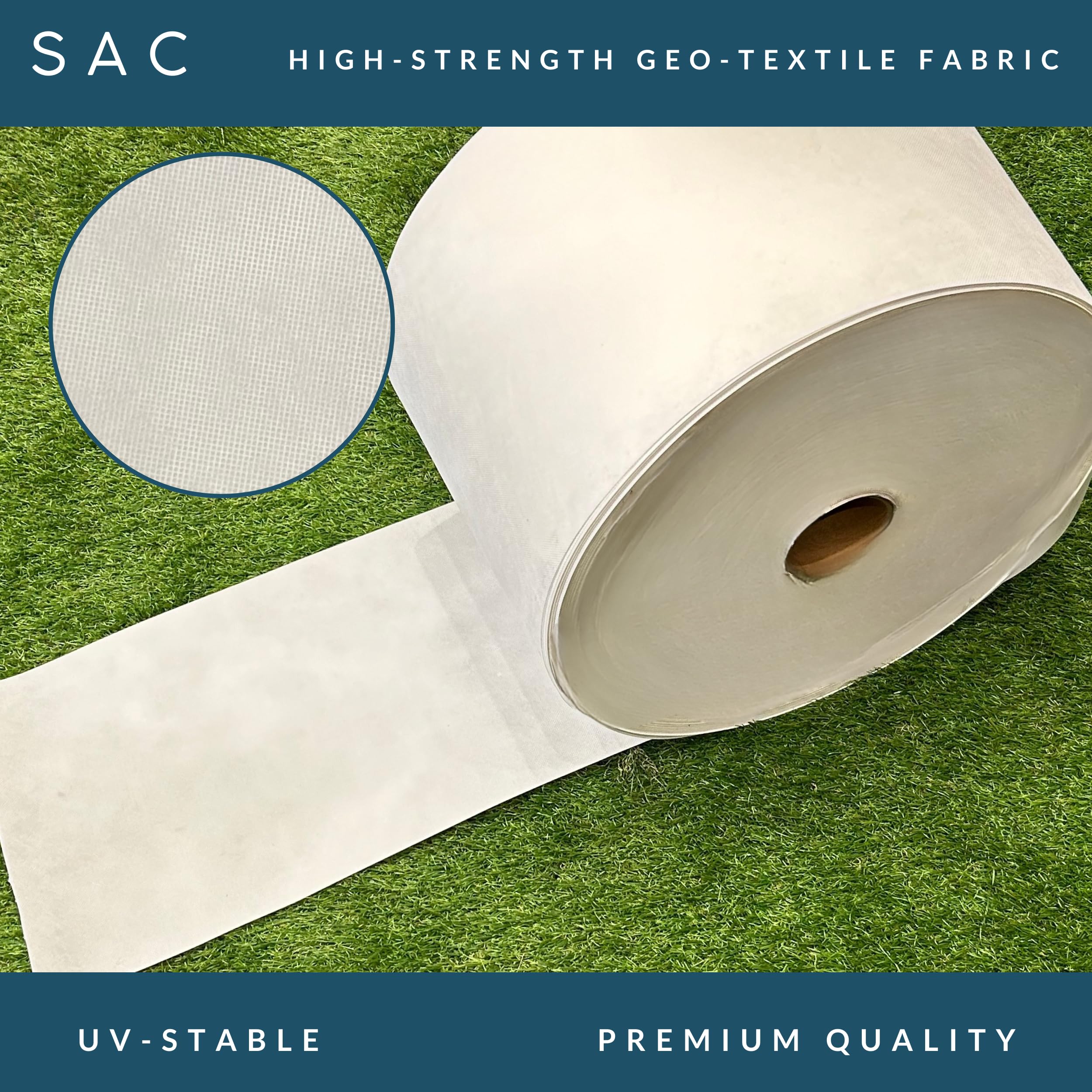 sac PRO - Nastro per giunture per Erba Artificiale, Larghezza 30 cm, Tessuto Geo-Tessile Resistente, Lunghezze pretagliate, 1 m