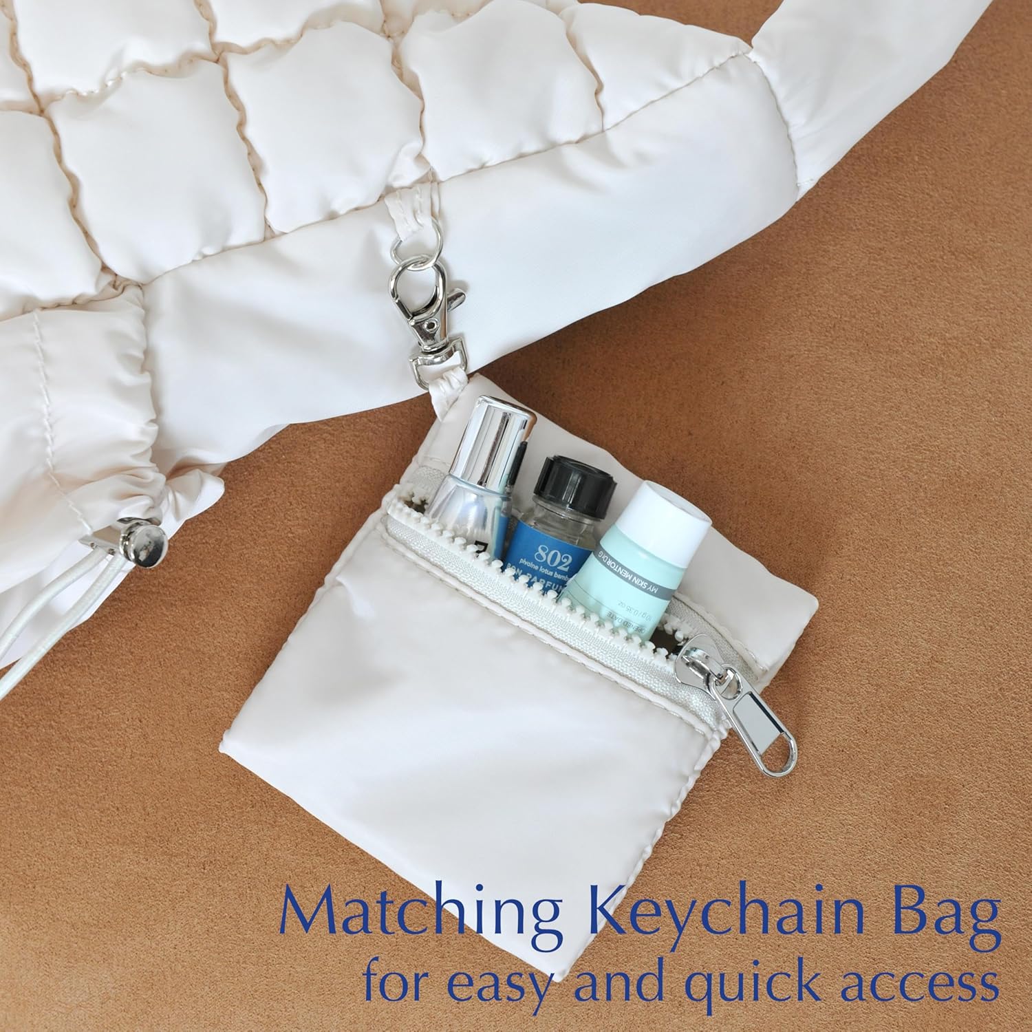 Puffer Quilted Shoulder Bag for Women Hobo Handbag Lightweight Purse - Image 5