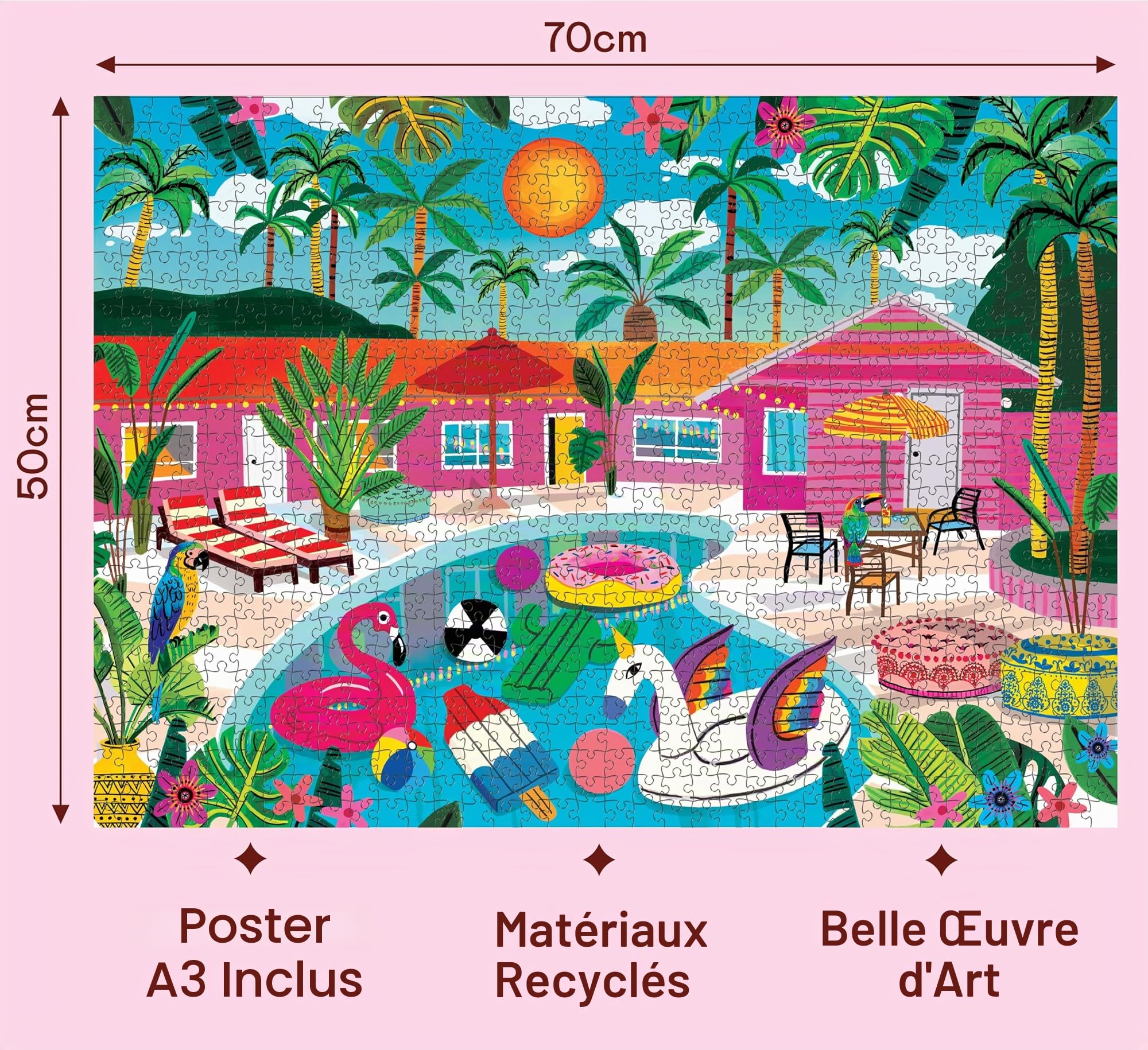 Puzzles pour Adultes 1000 pièces (Bord de Piscine)