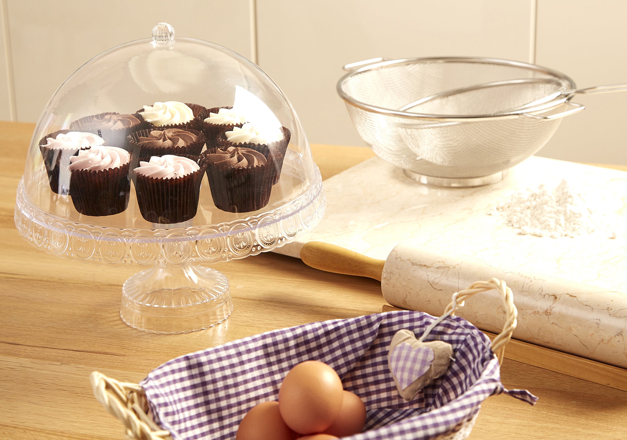 Premier Housewares Cake Stand With Lid Plastic Cupcake Stand