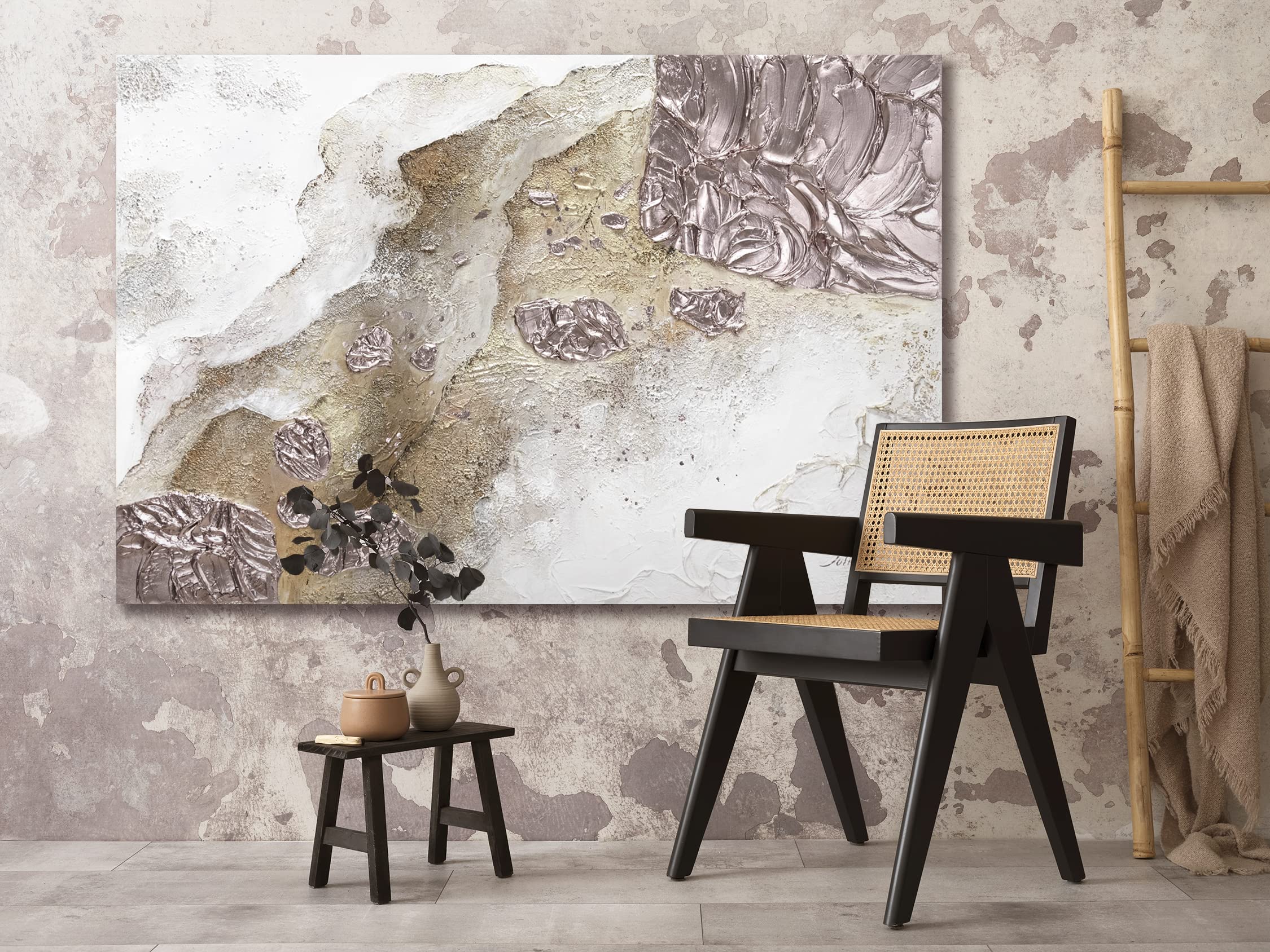 YS Quadro dipinto a mano «Eternità» | Quadri moderni su tela Art Quadri soggiorno dipinti a mano | Pittura dipinta a mano | Quadri moderni su tela