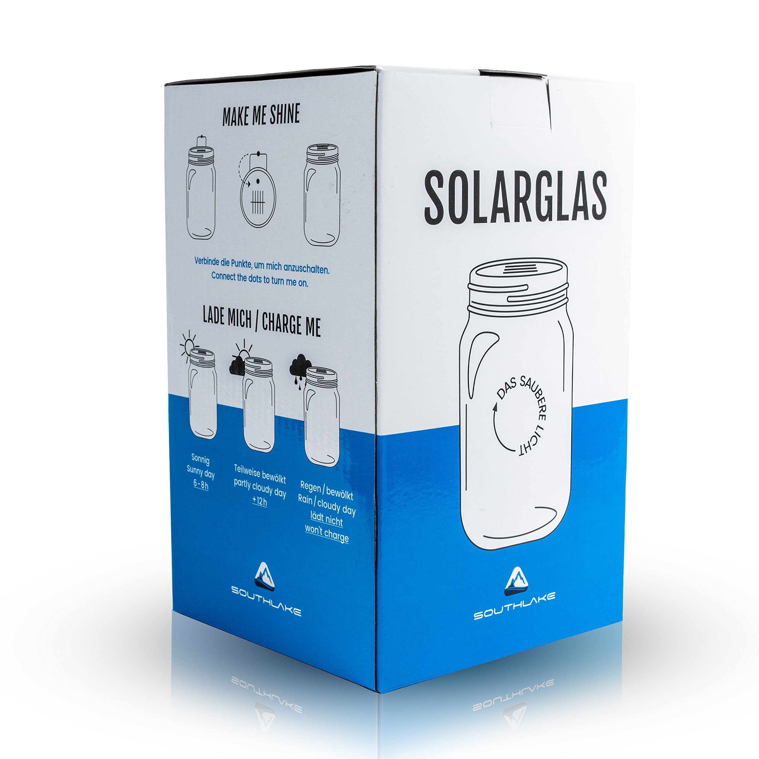 Das saubere Licht – Solarglas von Southlake welches als Solarlampe/Laterne/Solar Sun Jar/Garten-lampe für Balkon oder Garten genutzt wird. Alternative für gewöhnliche Solarleuchte