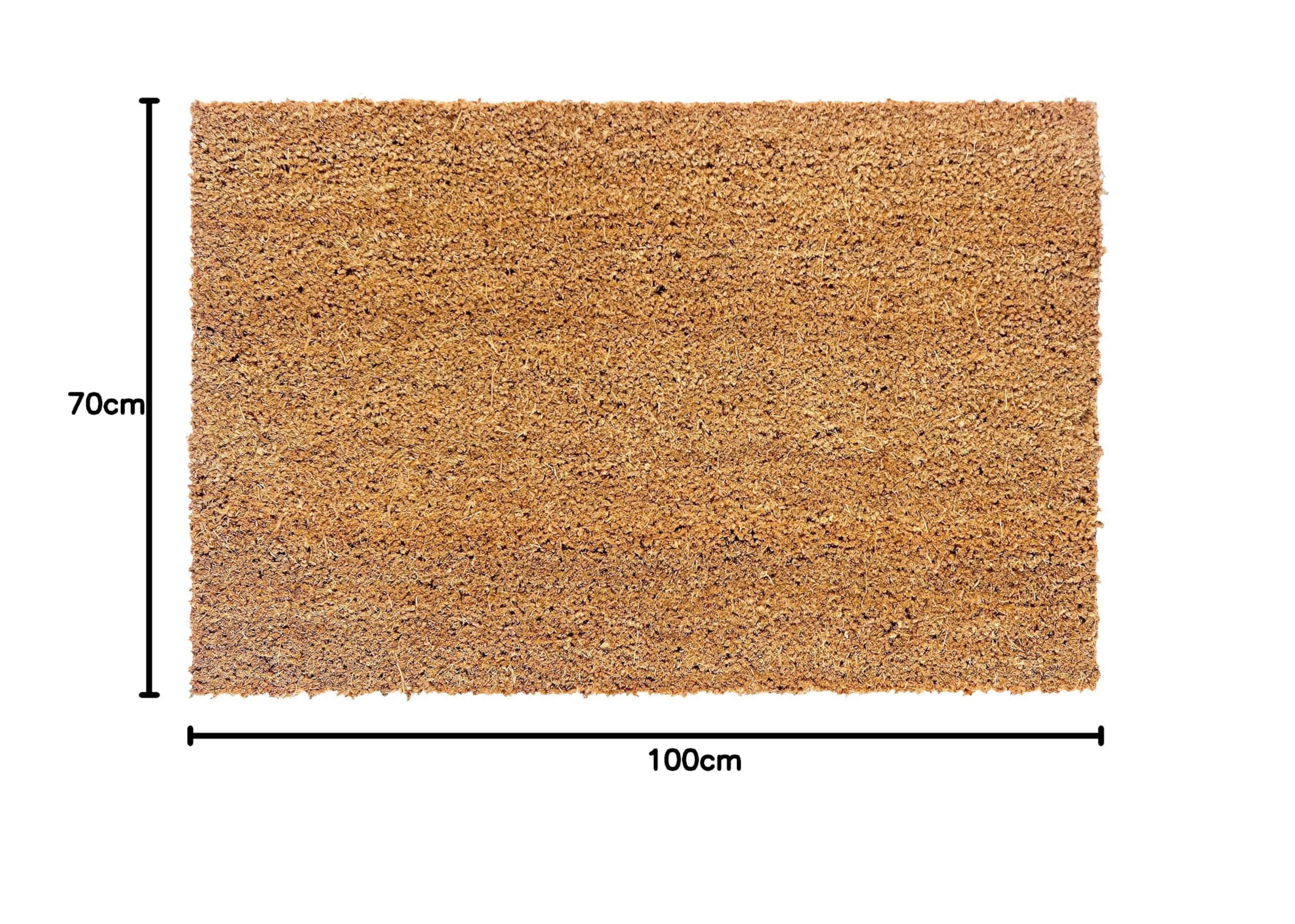 Carpido Zerbino cocco 70x100 cm resistente al taglio - Tappetino in cocco 24mm naturale, antibatterico ed estremamente resistente - Zerbino raschiapolvere