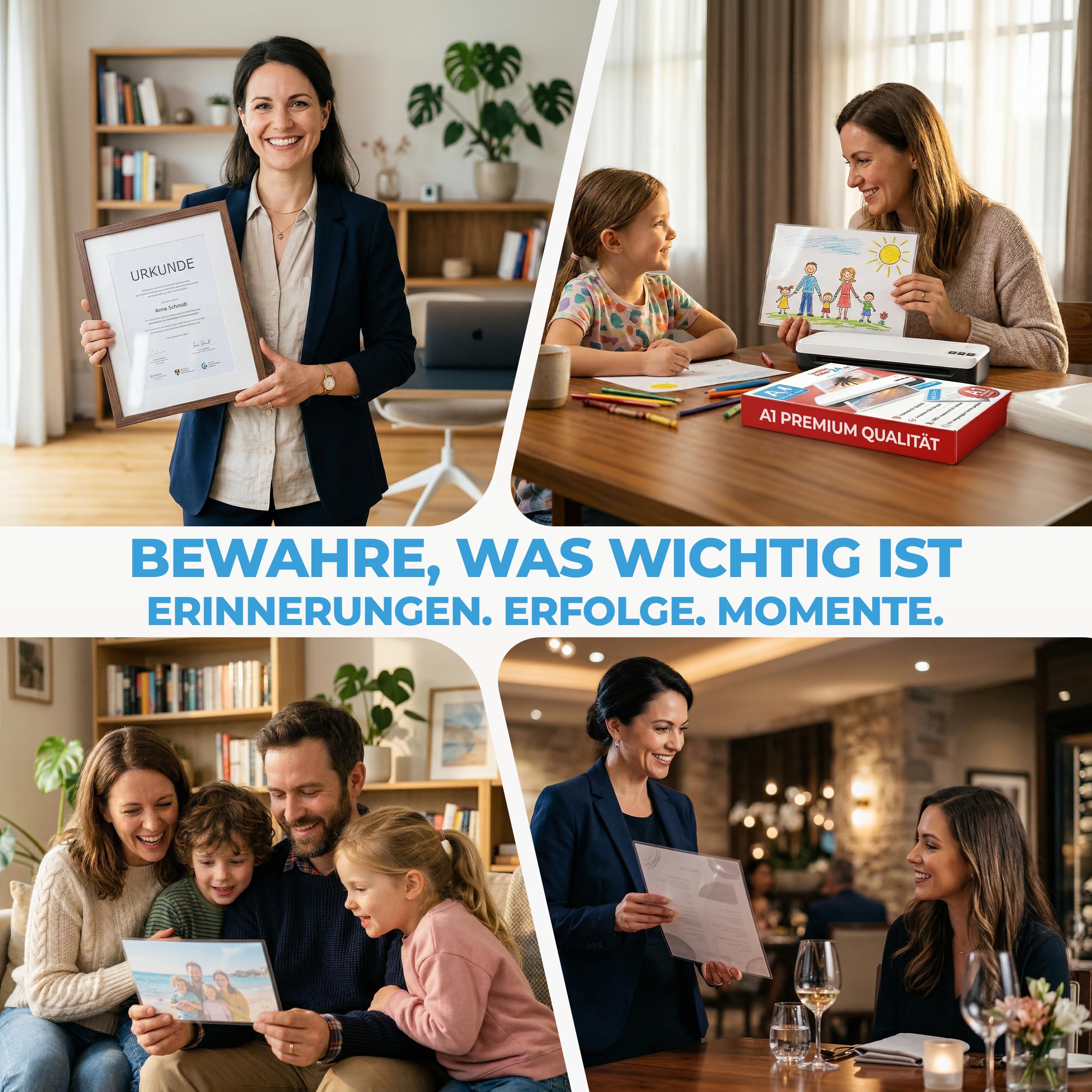 XLam Laminierfolien A4-2 x 125 Mic - matt - 100 Stück - PREMIUMQUALITÄT FÜR PERFEKTE LAMINIERERGEBNISSE