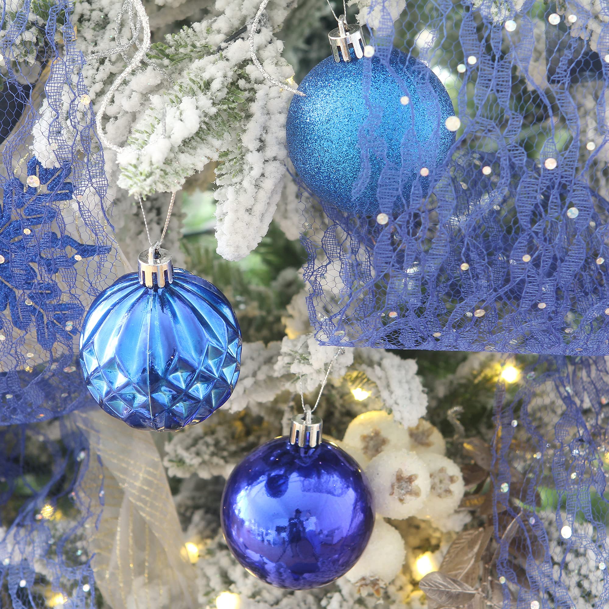 Sea Team 41ct infrangibile Ornamento Natalizio per Decorare l’Albero Natale, col Filo da Appendere Senza Glitter Paillettes, è Decorazione Ideale per la Festa,Cerimonia e Party.（40mm）