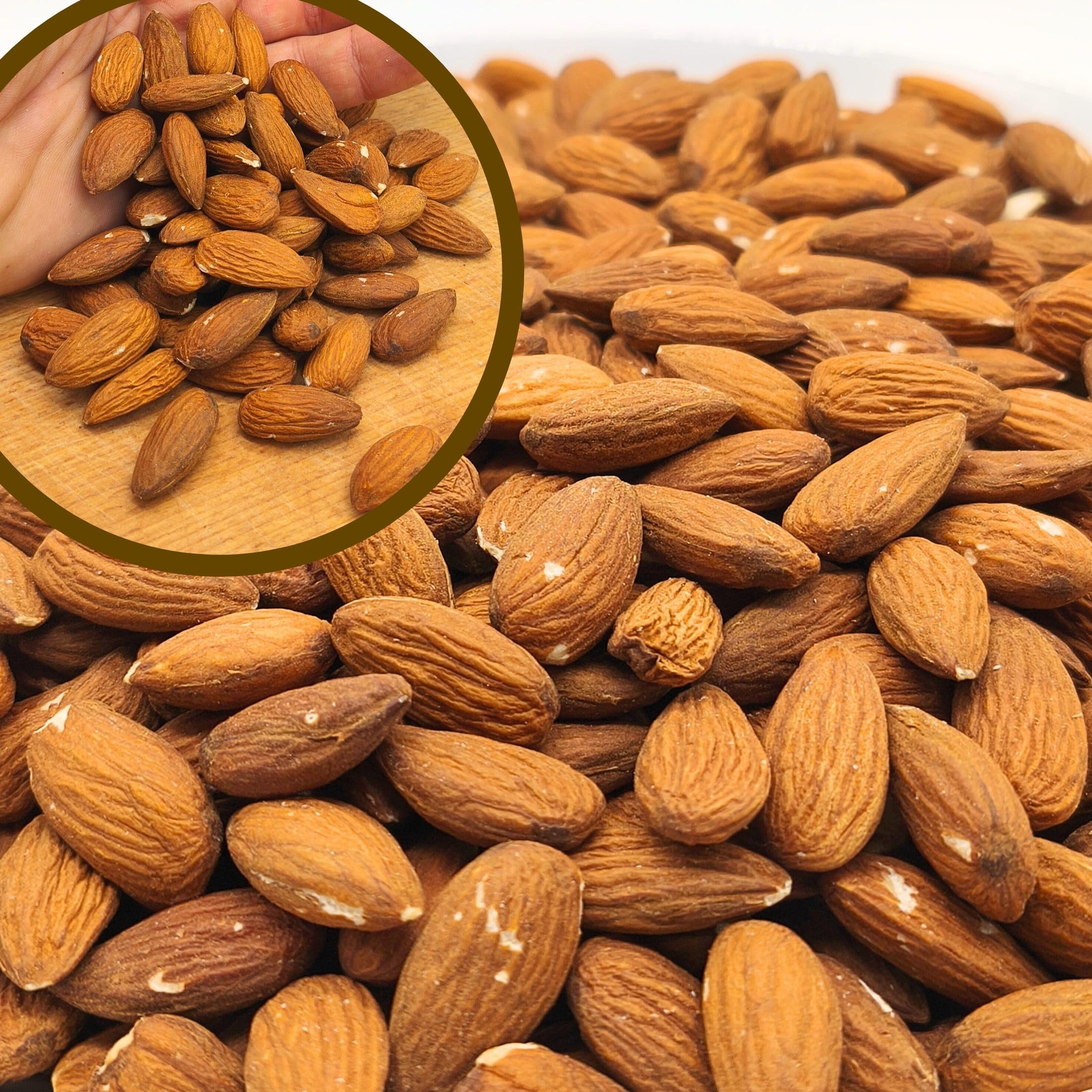 BULK & Tasty. Mandeln Naturbelassen 1kg Ganz, Natural. Kein Salzzusatz, Nicht Geröstet. Almond Kernels - Pure, Natural, Premium Selection Whole Nuts Großpackung Für Nussmischung/Nussmix