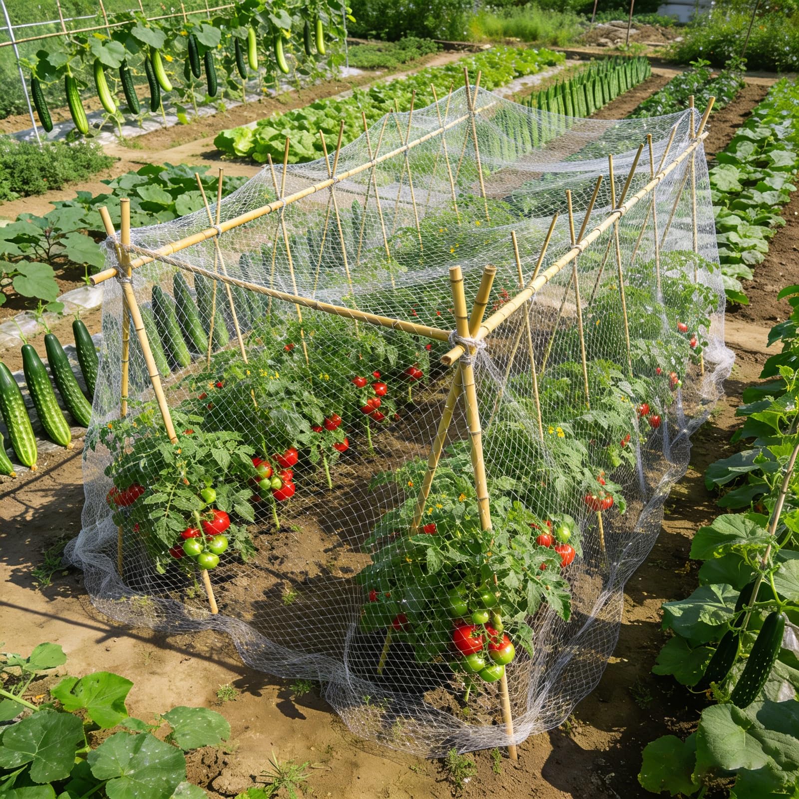 Rete Antigrandine Proteggere Coprire per Verdure Frutta, Rete Anti Uccelli per Fiori e Piante Grasse Agricola, Antiinsetti per Giardini, Bianca(2x20m)