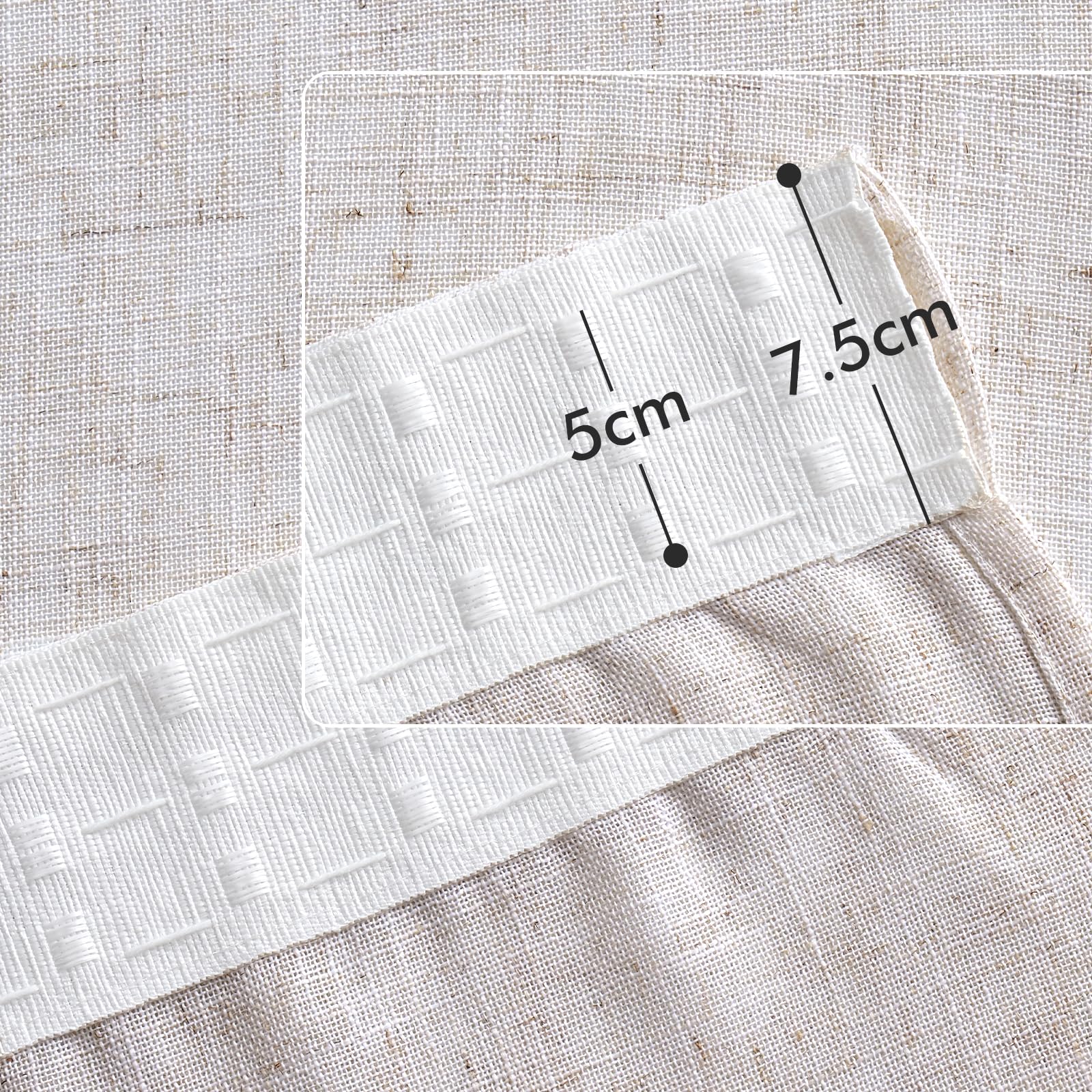 Woaboy Tende per Interni Lino Fettuccia 2Pz 140x270cm Bianco sbiancato | Tessuto effetto lino traslucido, tende decorative per soggiorno e camera da letto, filtrano la luce.