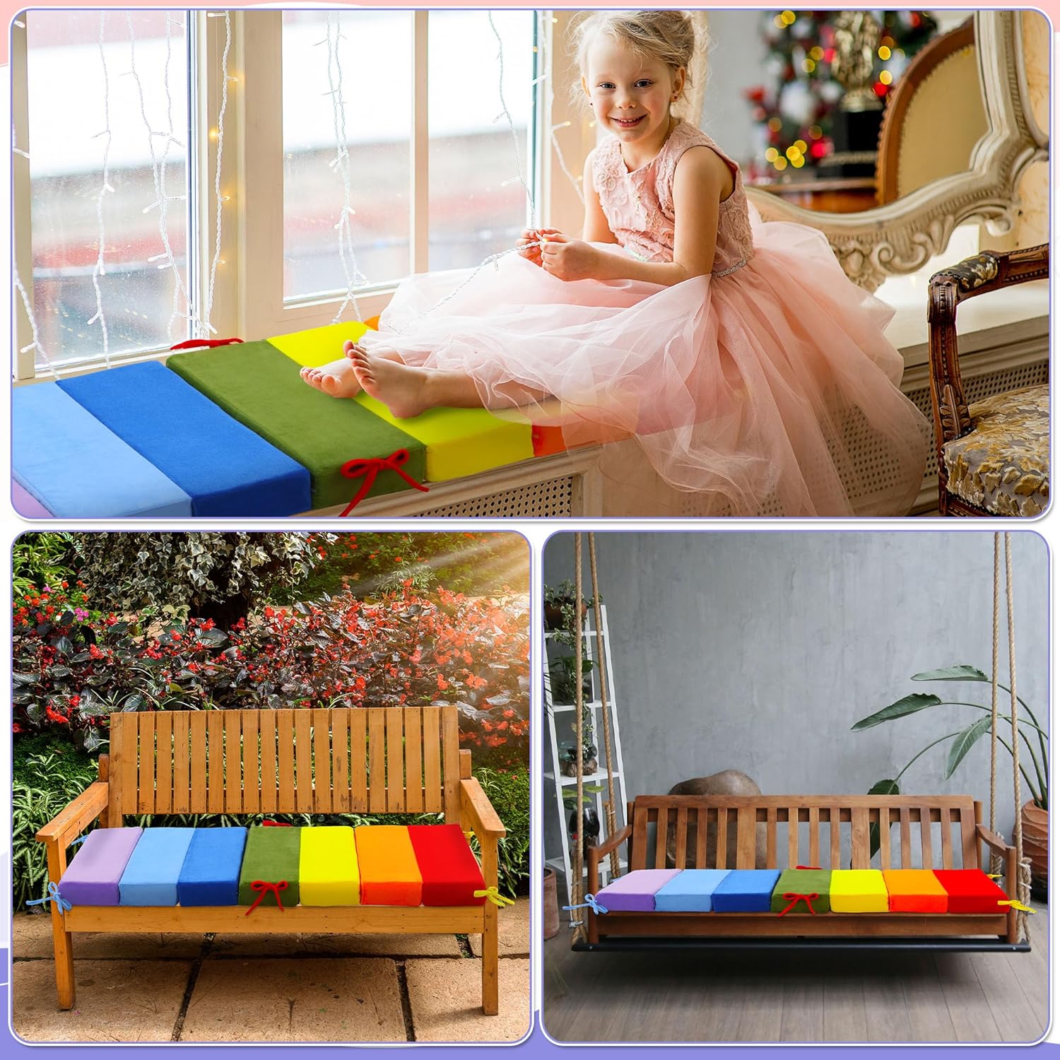 ROYALAY Cushion for Climbing Arch, Rainbow Toddler Cushion Play Set, Arch Cushion Floor Mats for Kids, Detachable Climbing Arch Rocker Pillow for Arch Climber