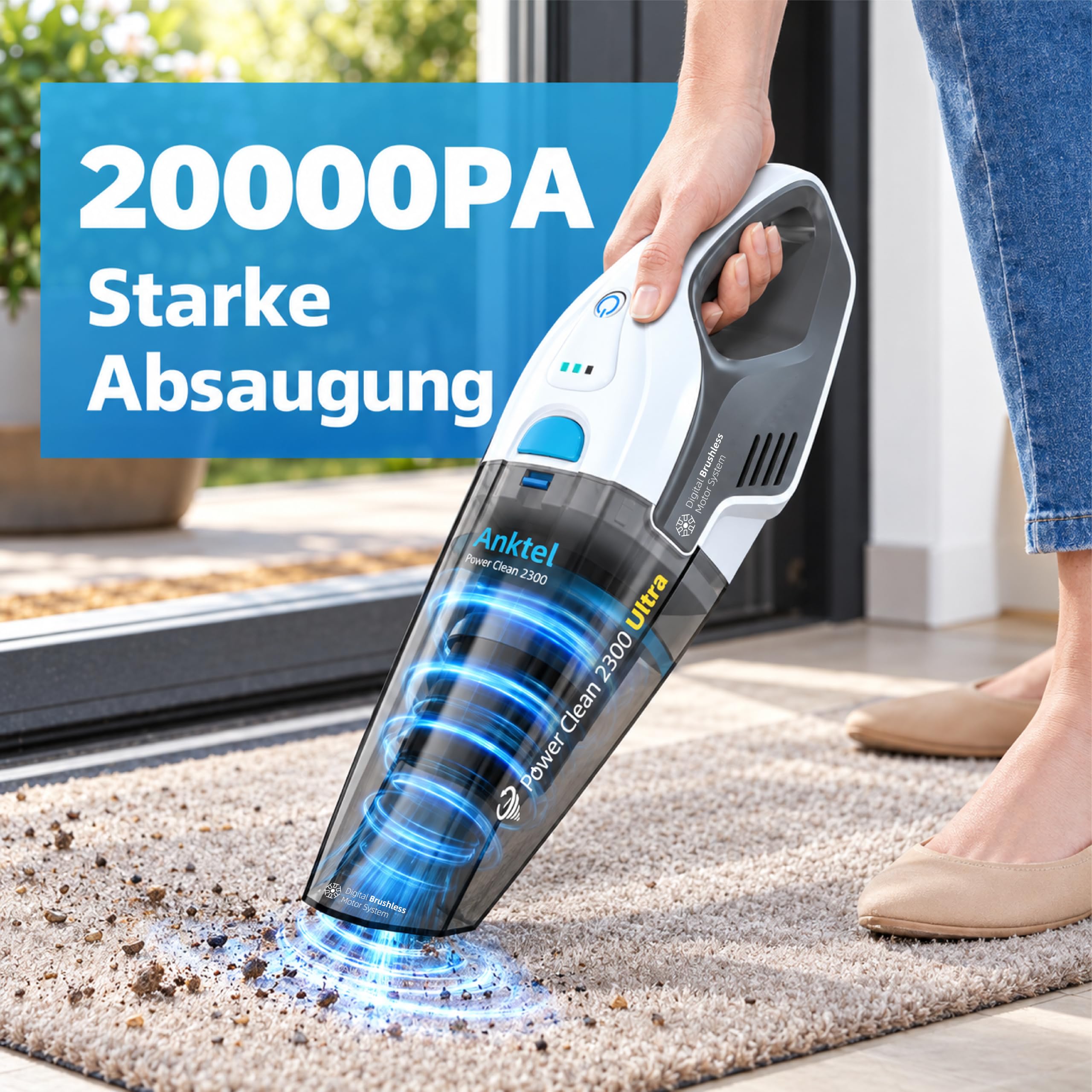 Anktel Handstaubsauger Akku 20000Pa Power Clean 2300 Ultra