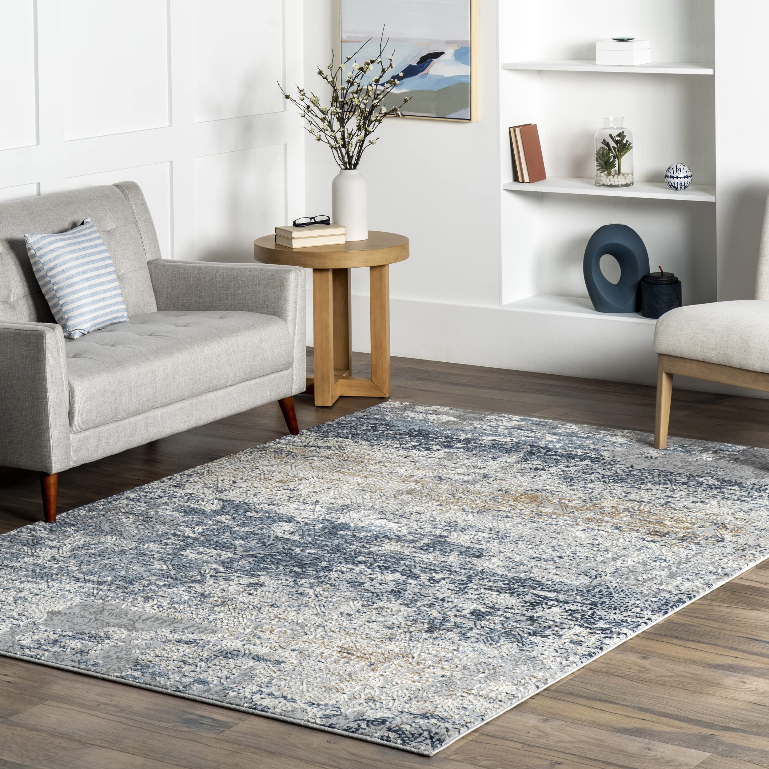 nuLOOM Wilde Abstract Distressed Accent Rug, 3x5, Blue