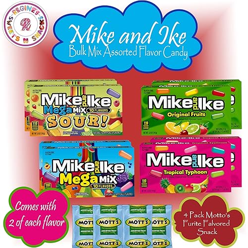 Miniatura 2 de Mike and Ike - Caja de golosinas de gomitas  Surtido  Caja de 12 unidades de Mike & Ike  Snacks de frutas Motts  Cajas de aperitivos de cine