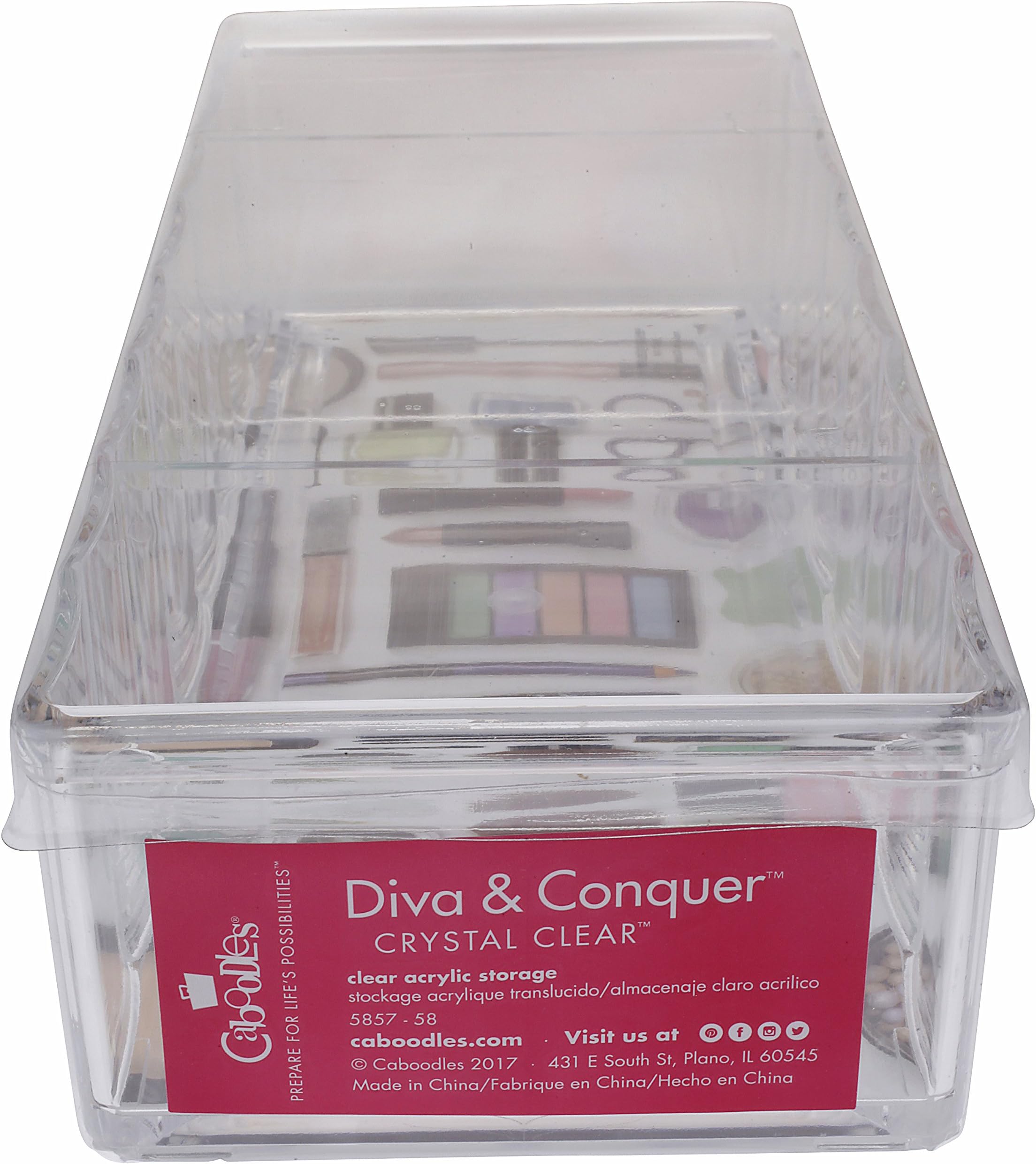 Caboodles Diva and Conquer 2-Divider Acrylic Crystal Clear Crystal Clear
