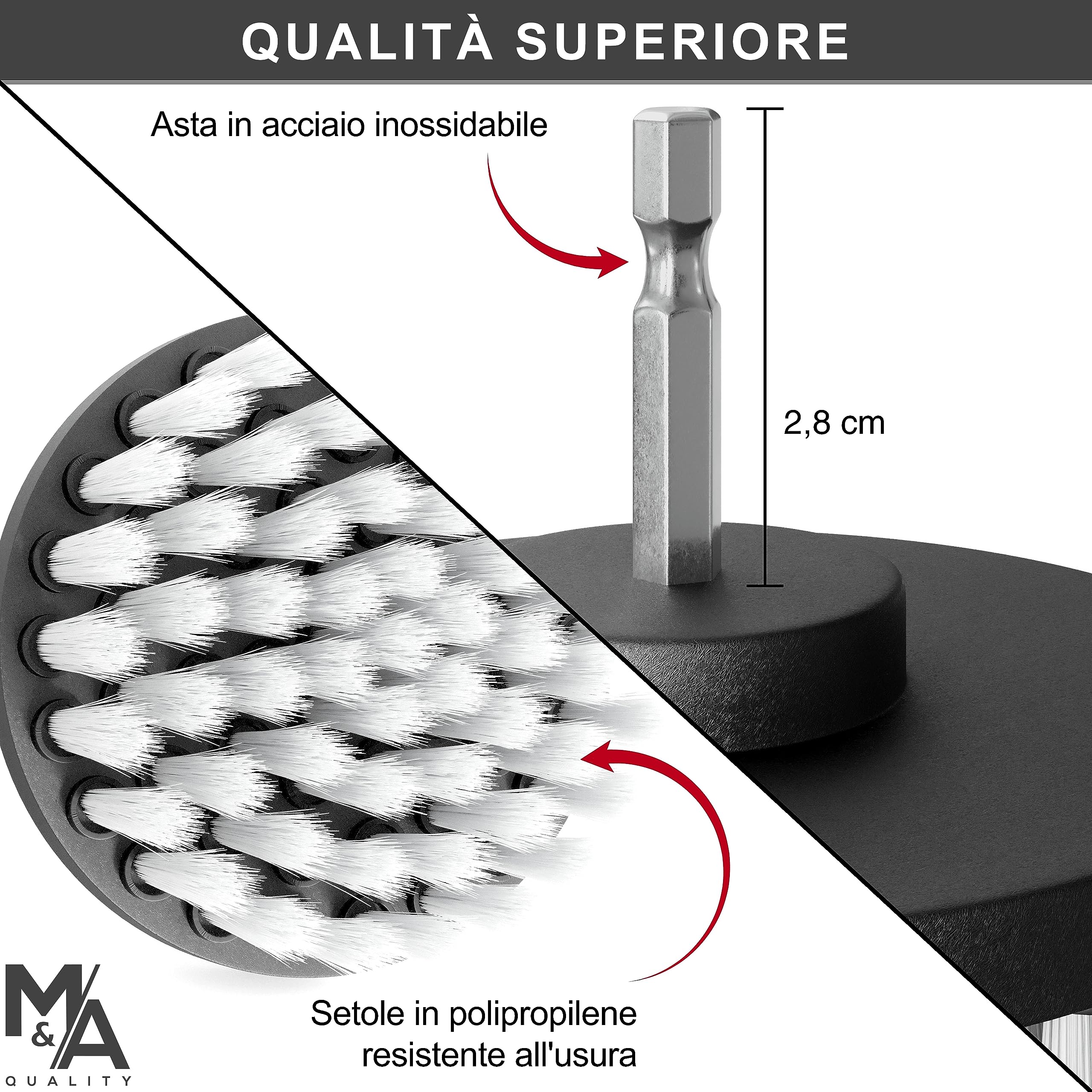 BRUSHFIX - Set Di 4 Spazzole Per Avvitatore A Batteria, Per - Foto 6