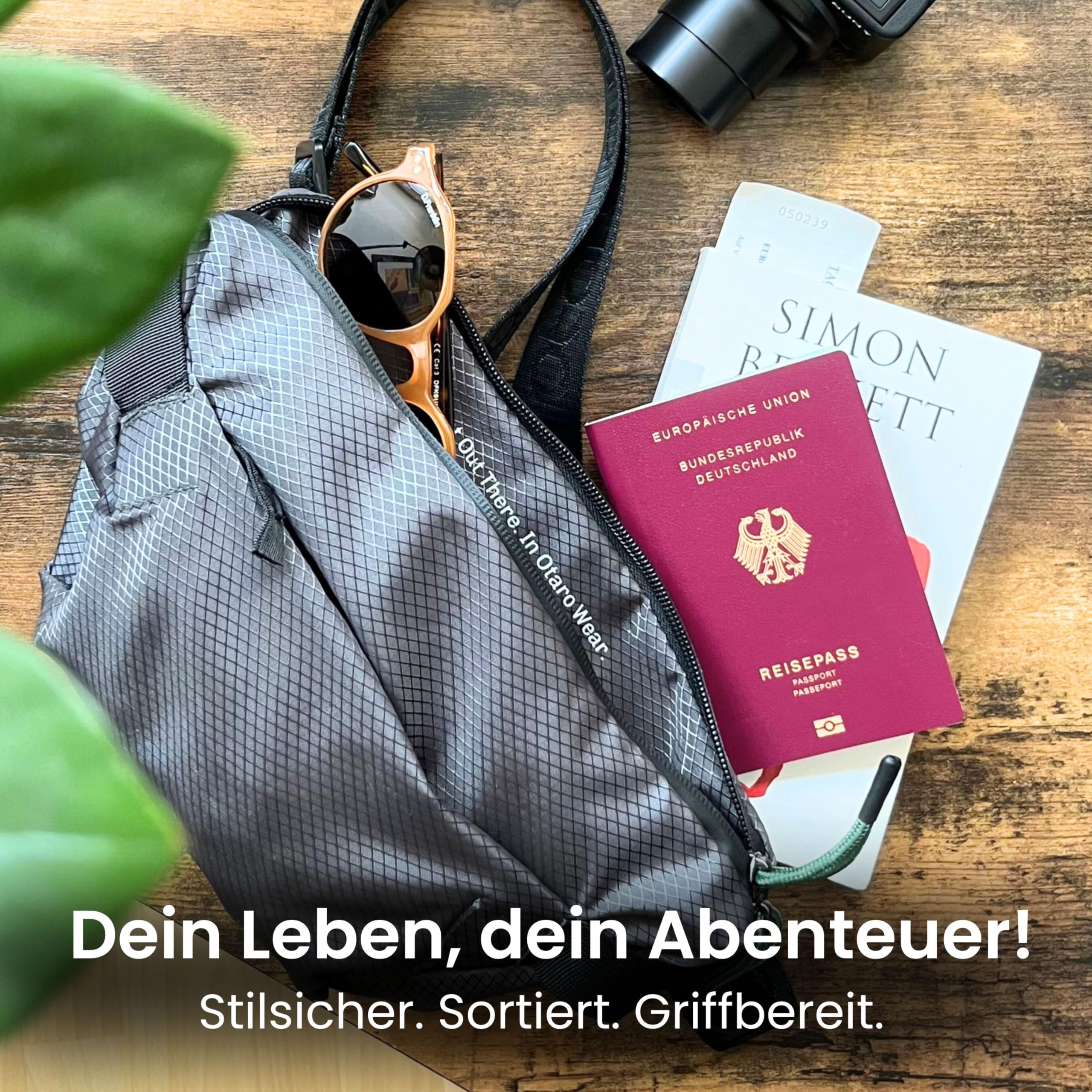 OTARO Bauchtasche Damen & Herren (grau) mit Thermo-Handyfach & Anti-Rutsch-Gurt | Gürteltasche Hüfttasche Brusttasche | Wasserabweisend, erweiterbar, viele Fächer | Langlebig für Alltag & Reisen