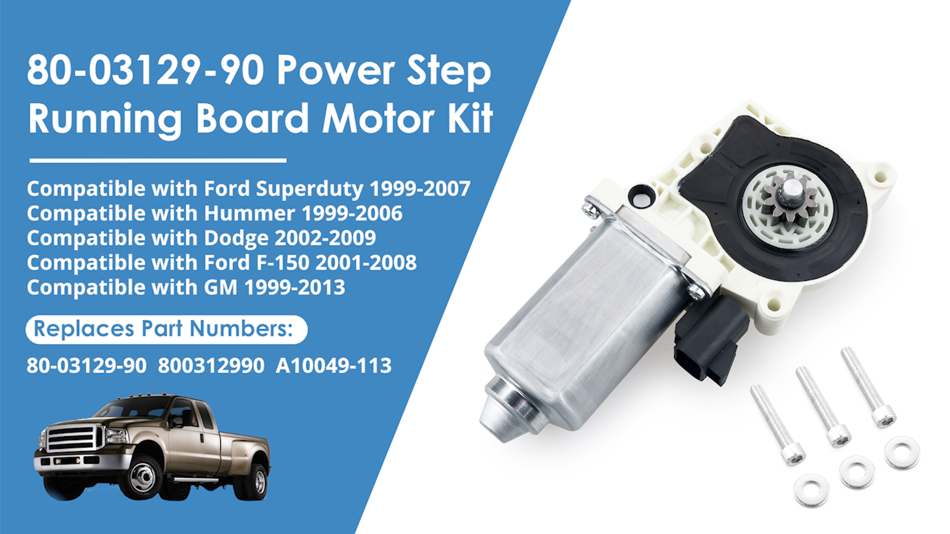 Amazon.com: MiCCiKA 80-03129-90 Power Step Running Board Motor Kit,  Replacement for AMP Research Step Running Board Motor #Replace A10049-113,  80-03129-90 : Automotive