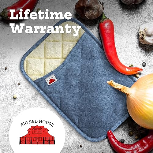 Vista 43 de Big Red House - Juego de 2 soportes de silicona para ollas - 10x3 - Protectores de cocina resistentes al calor para sartenes calientes y hornear