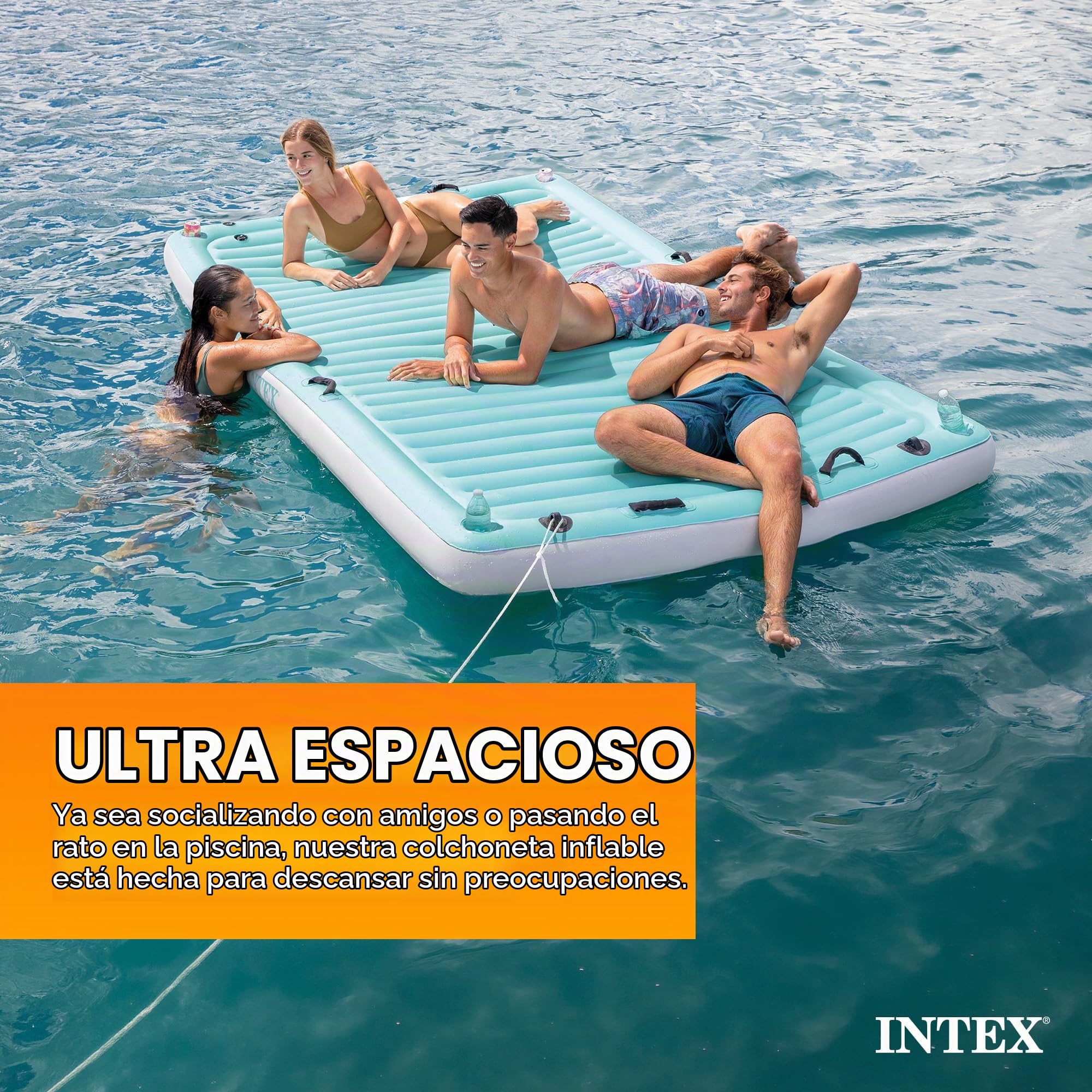 Intex- Floating Water Lounge Accesorio para Piscina, Color Agua, L (56289EP)